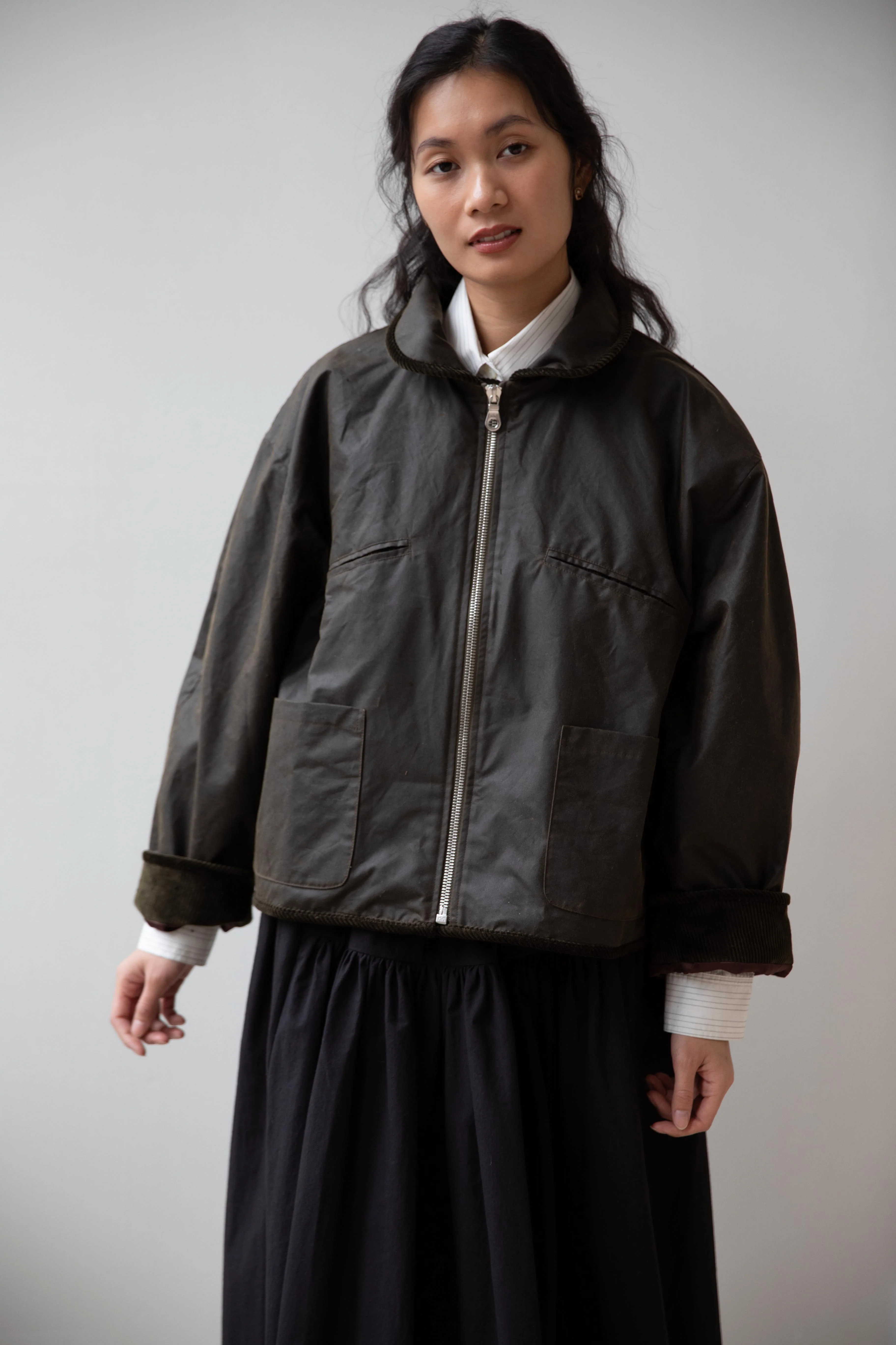 Cawley | Flying Jacket in Waxed Olive - Image 43