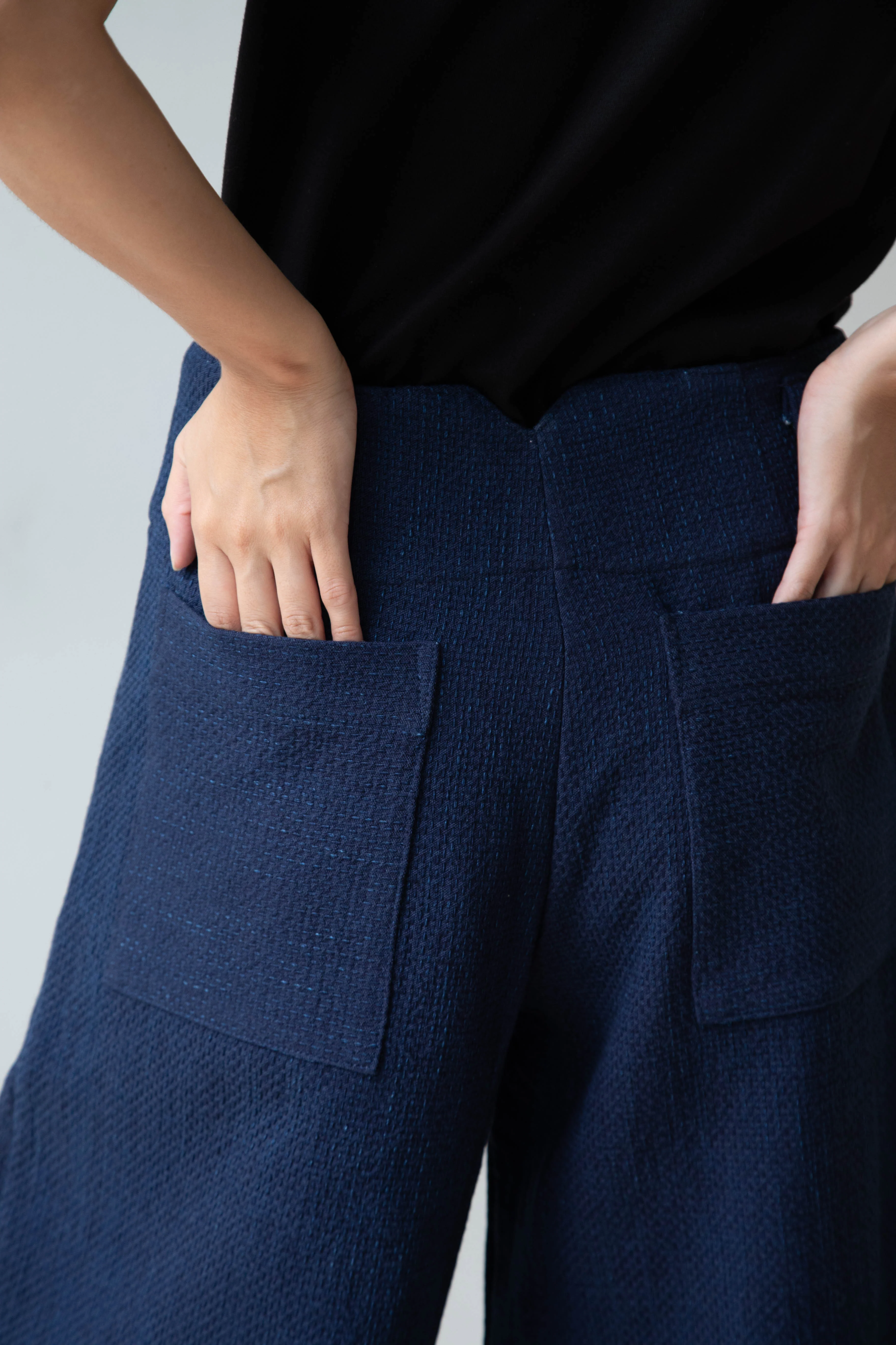 Cawley | Grace Trouser in Indigo Sashiko Stitch - Image 9