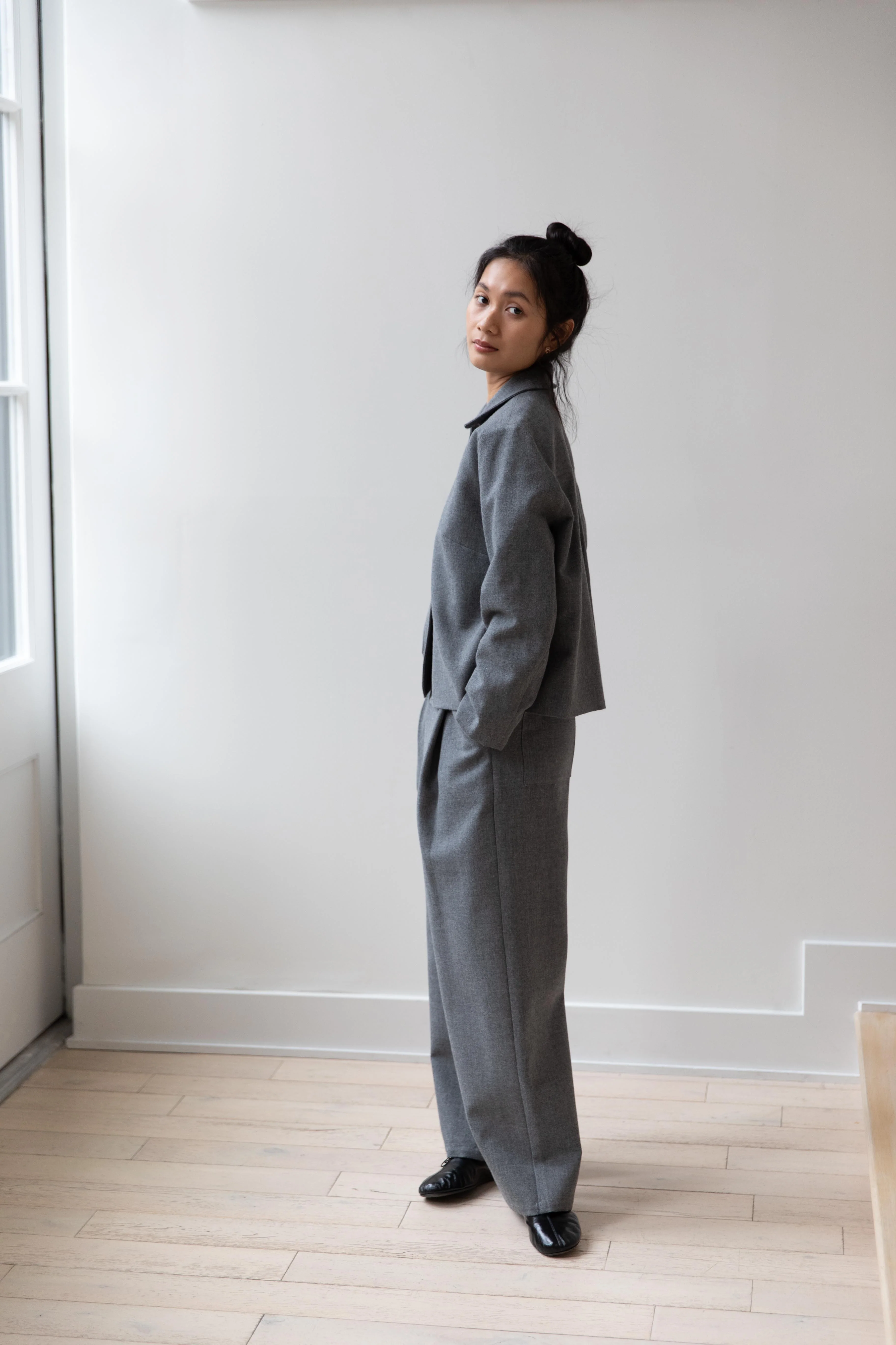 Cawley | Lillie Jacket in Light Grey Wool - Image 25