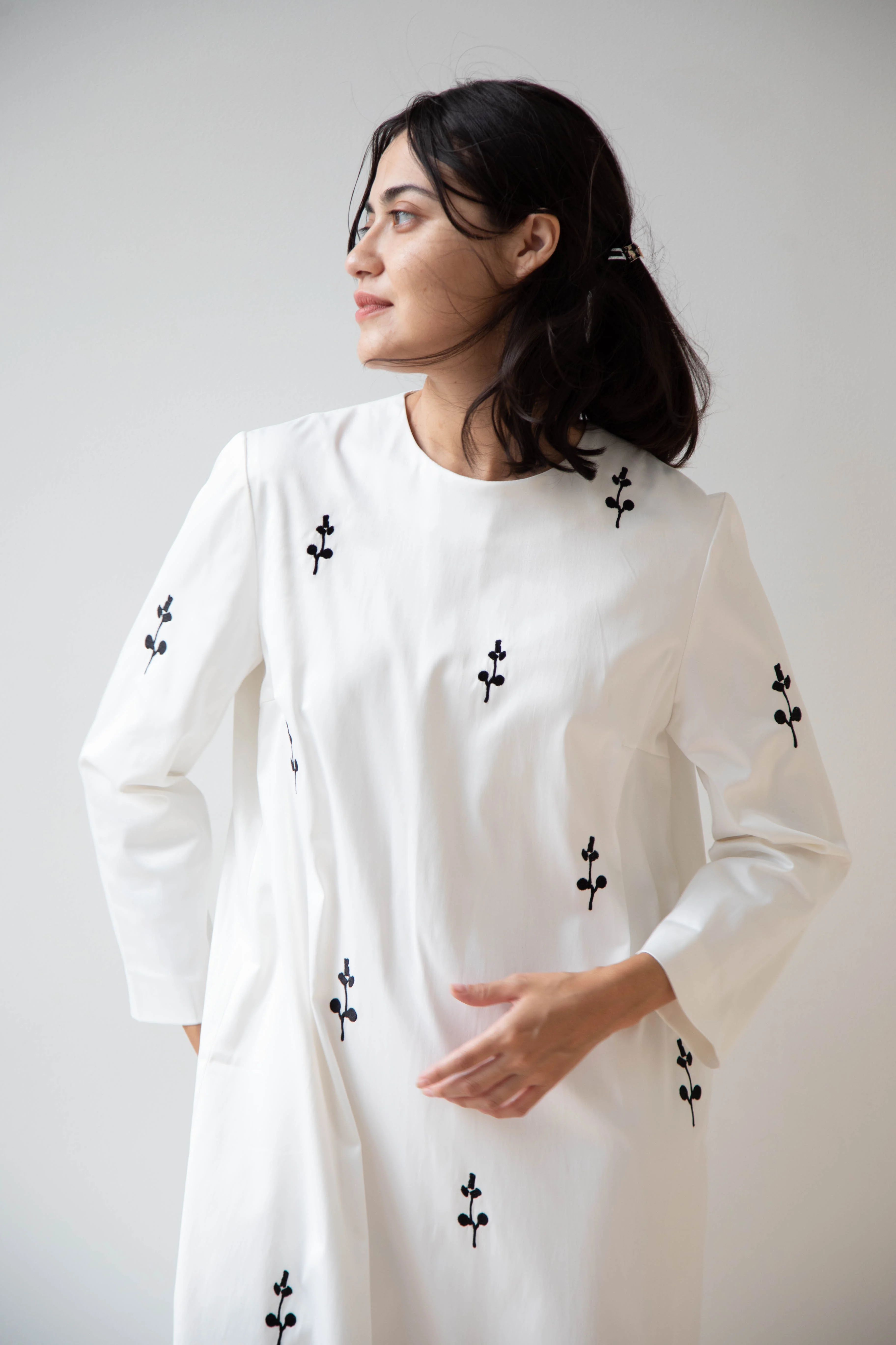 Delegan | Ivory Dress with Embroidery - Image 17
