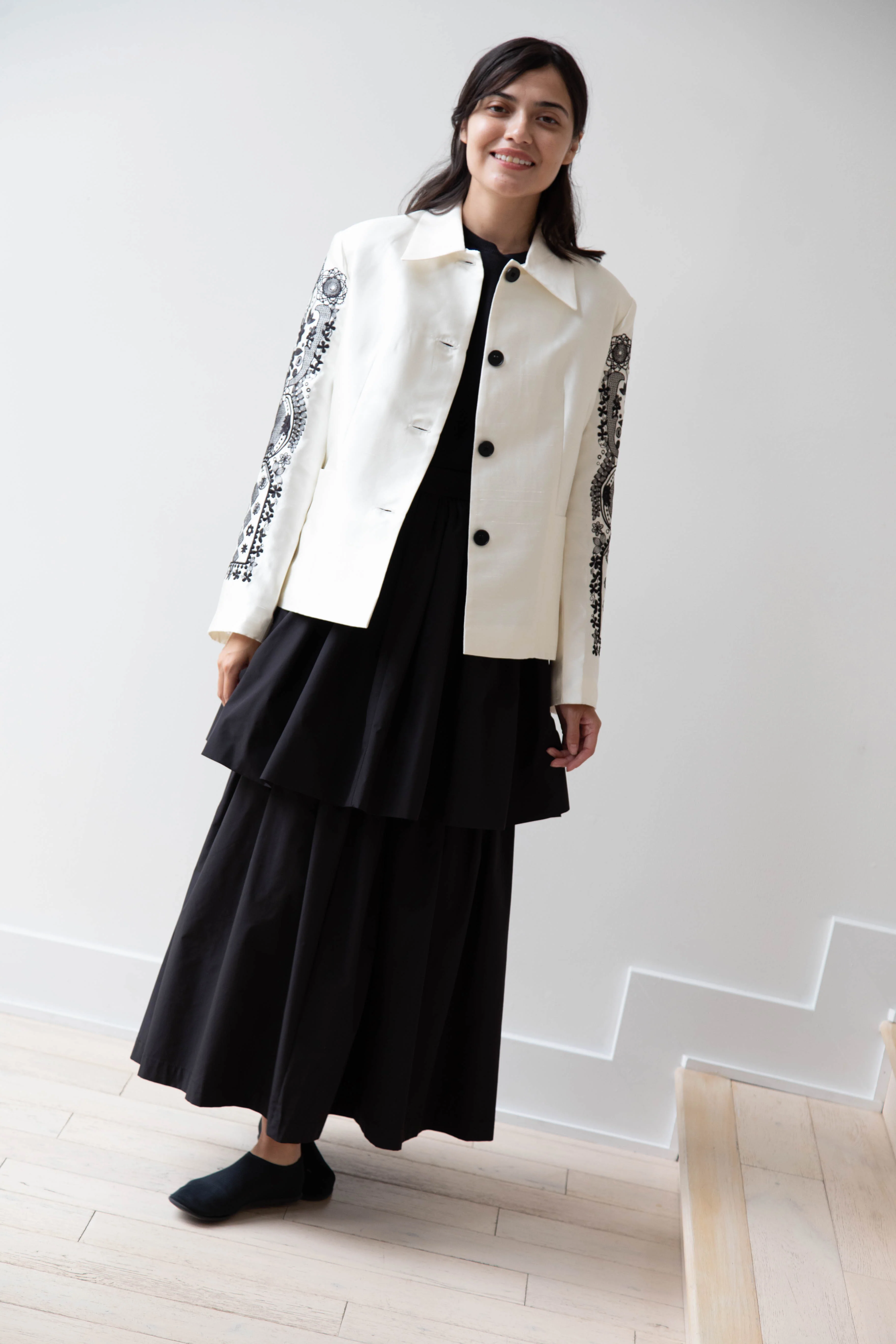 Delegan | Ivory Jacket with Embroidery - Image 4