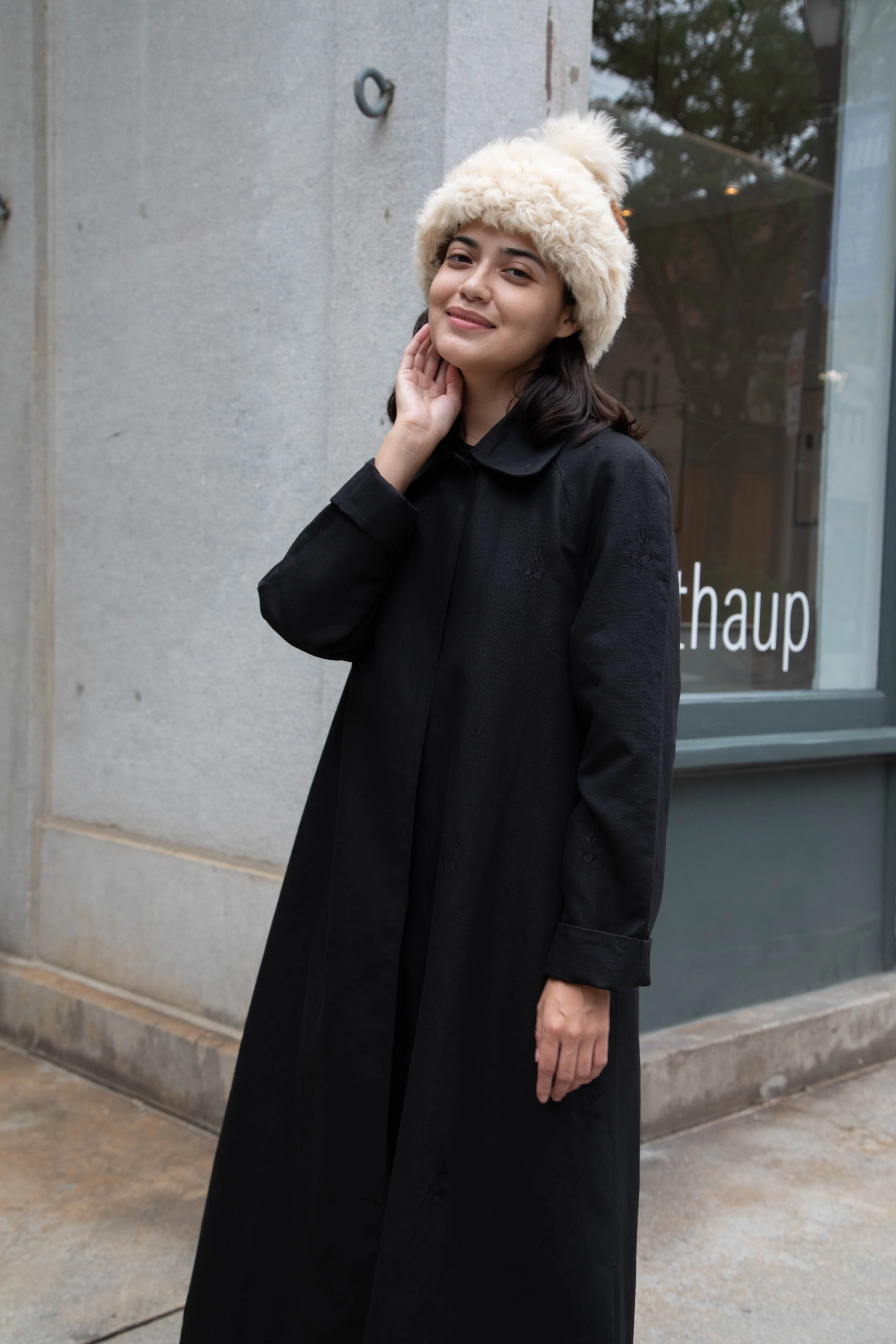 Delegan | Trench Coat with Embroidery in Black & Black - Image 63