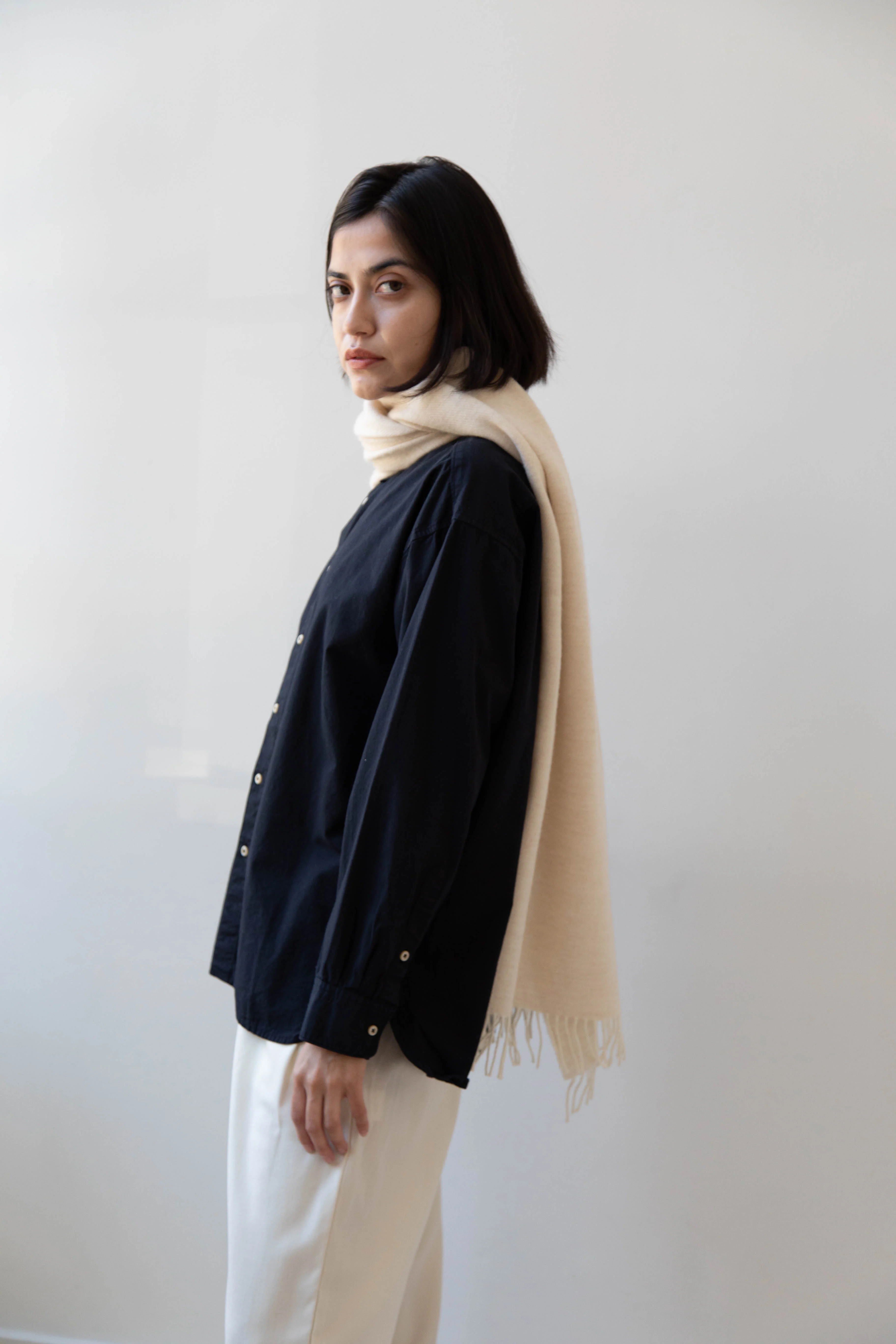 Donegal Mills | Herringbone Scarf in Ecru - Image 21