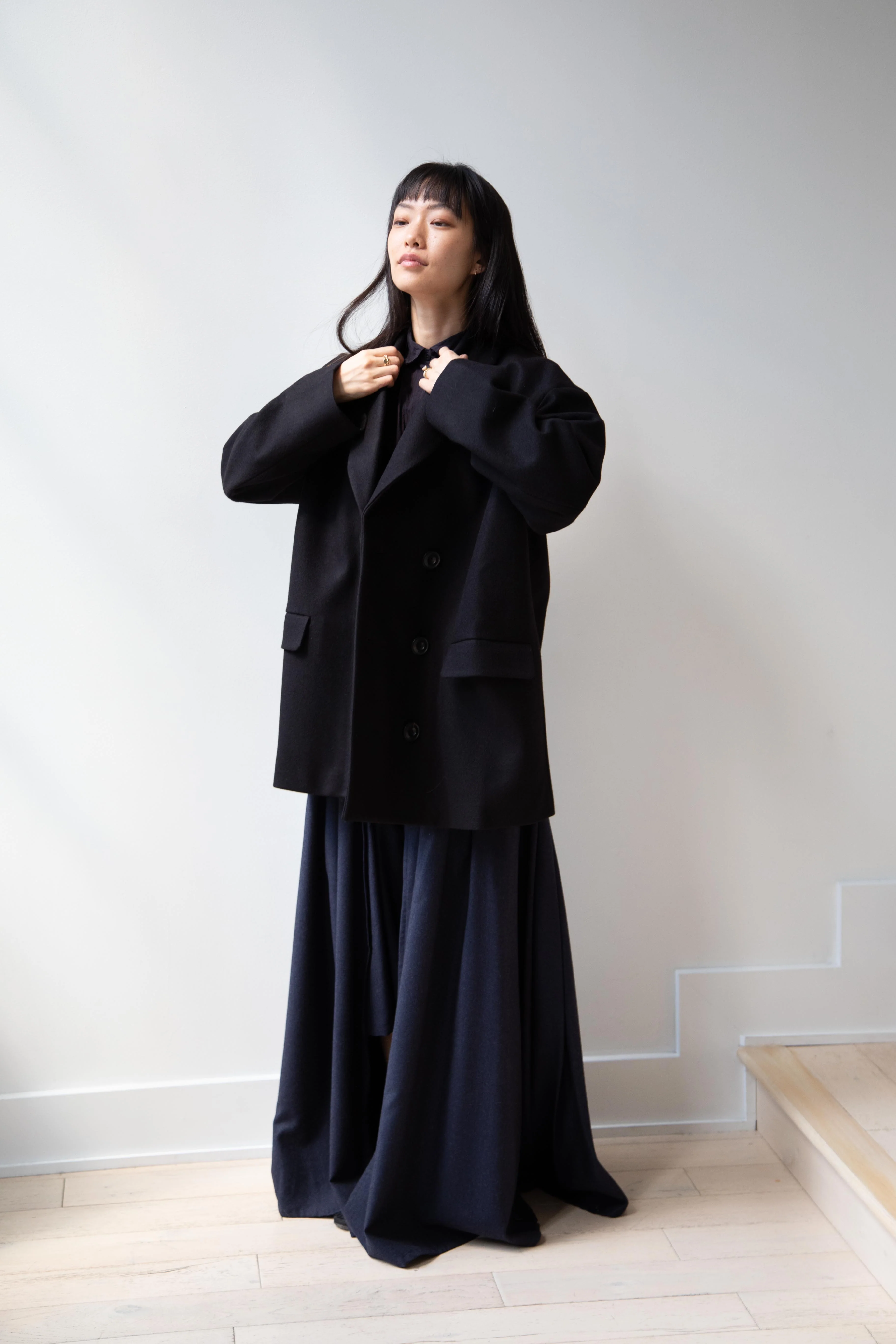 École De Curiosités | Claus Coat in Black Loden Wool - Image 16