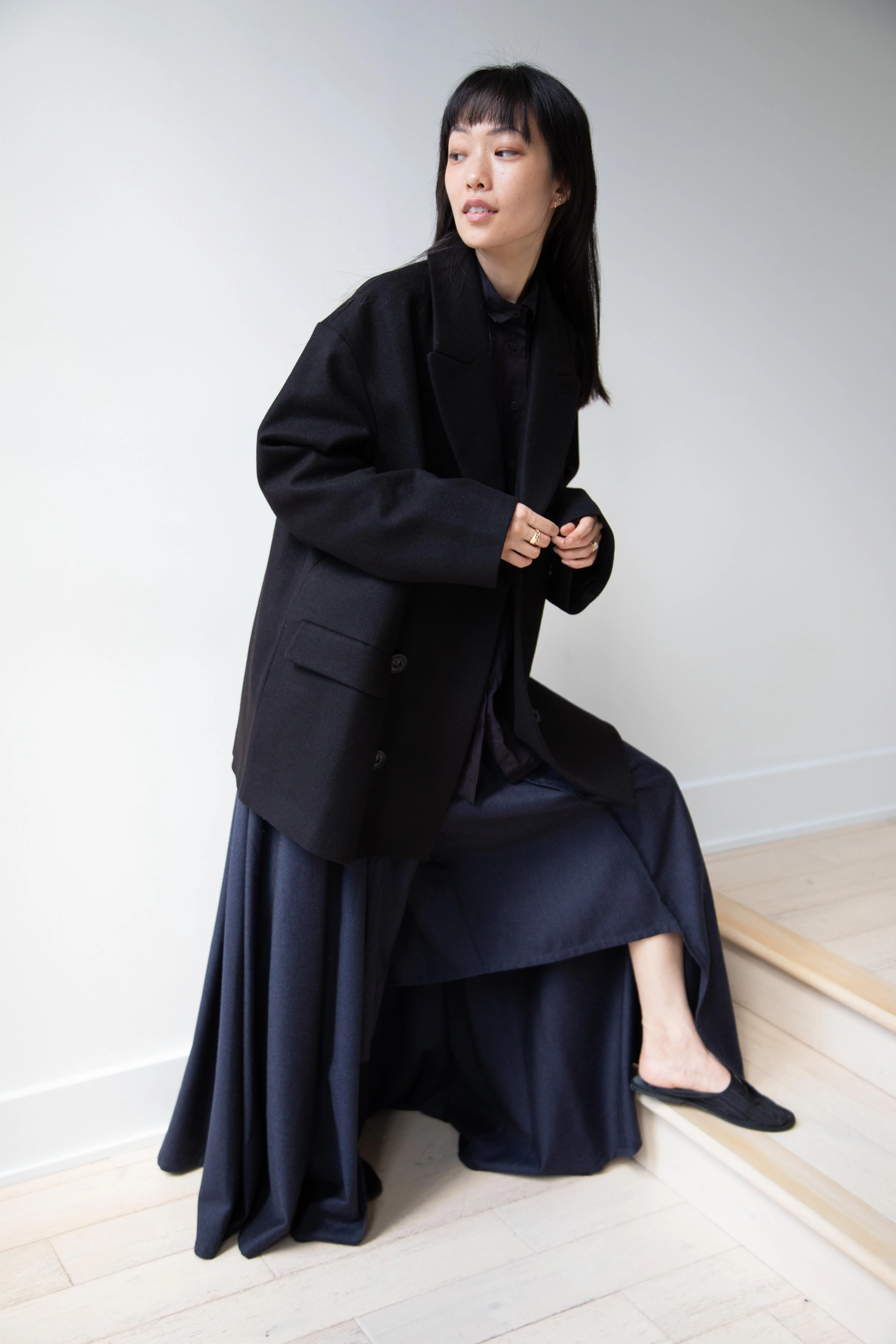 École De Curiosités | Claus Coat in Black Loden Wool - Image 29