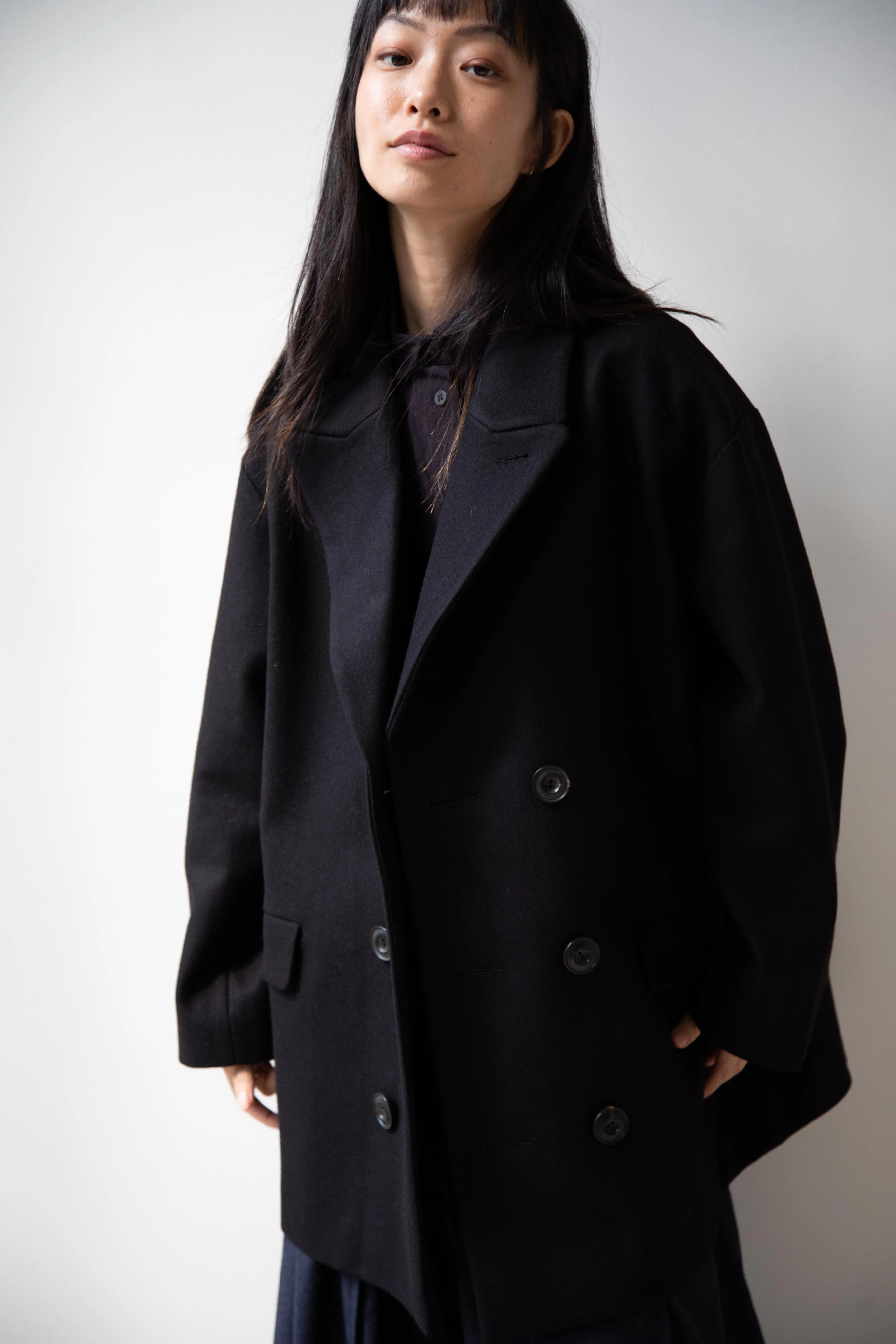 École De Curiosités | Claus Coat in Black Loden Wool - Image 34