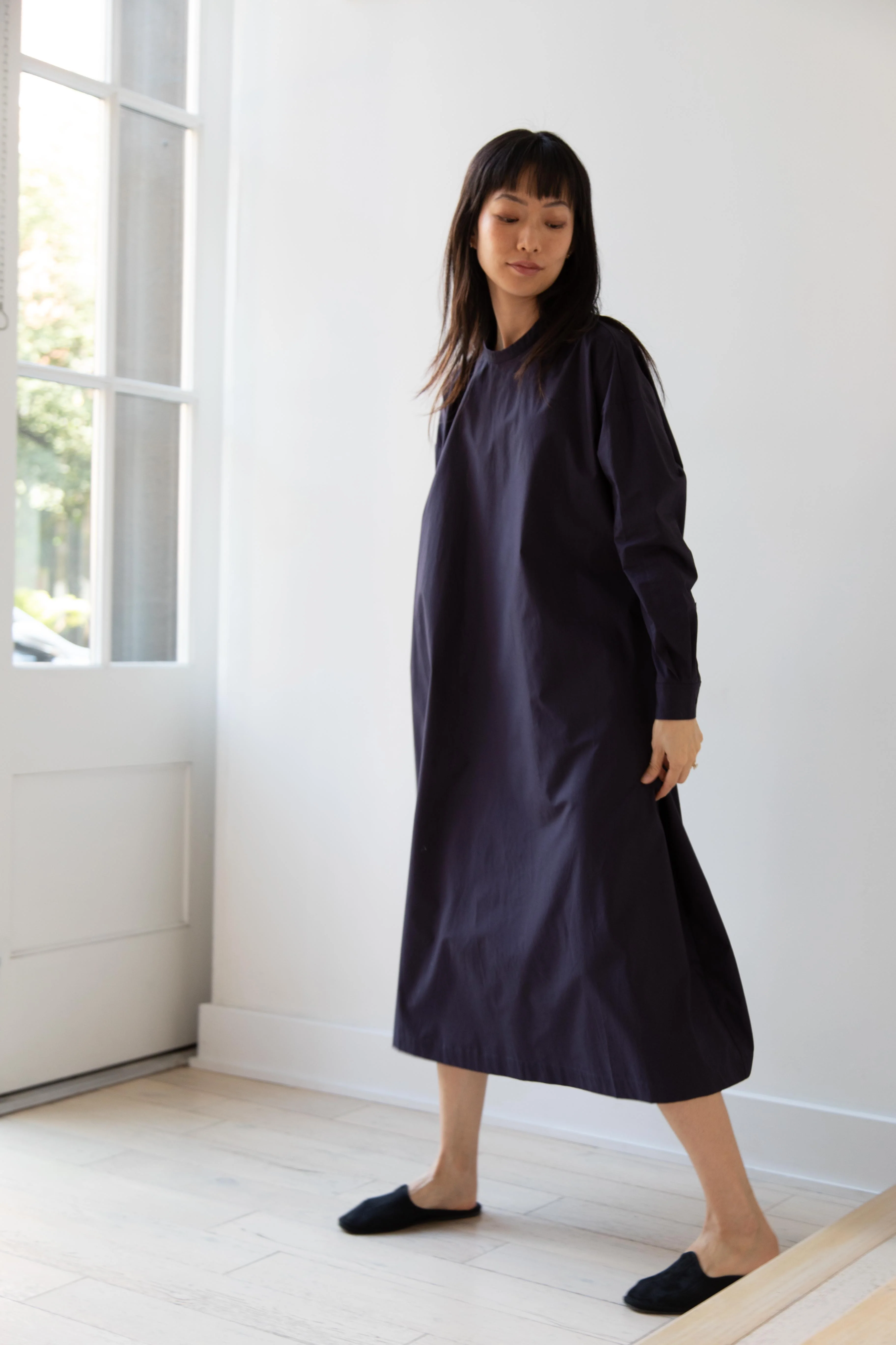 École De Curiosités | Damia Dress in Navy Cotton - Image 32