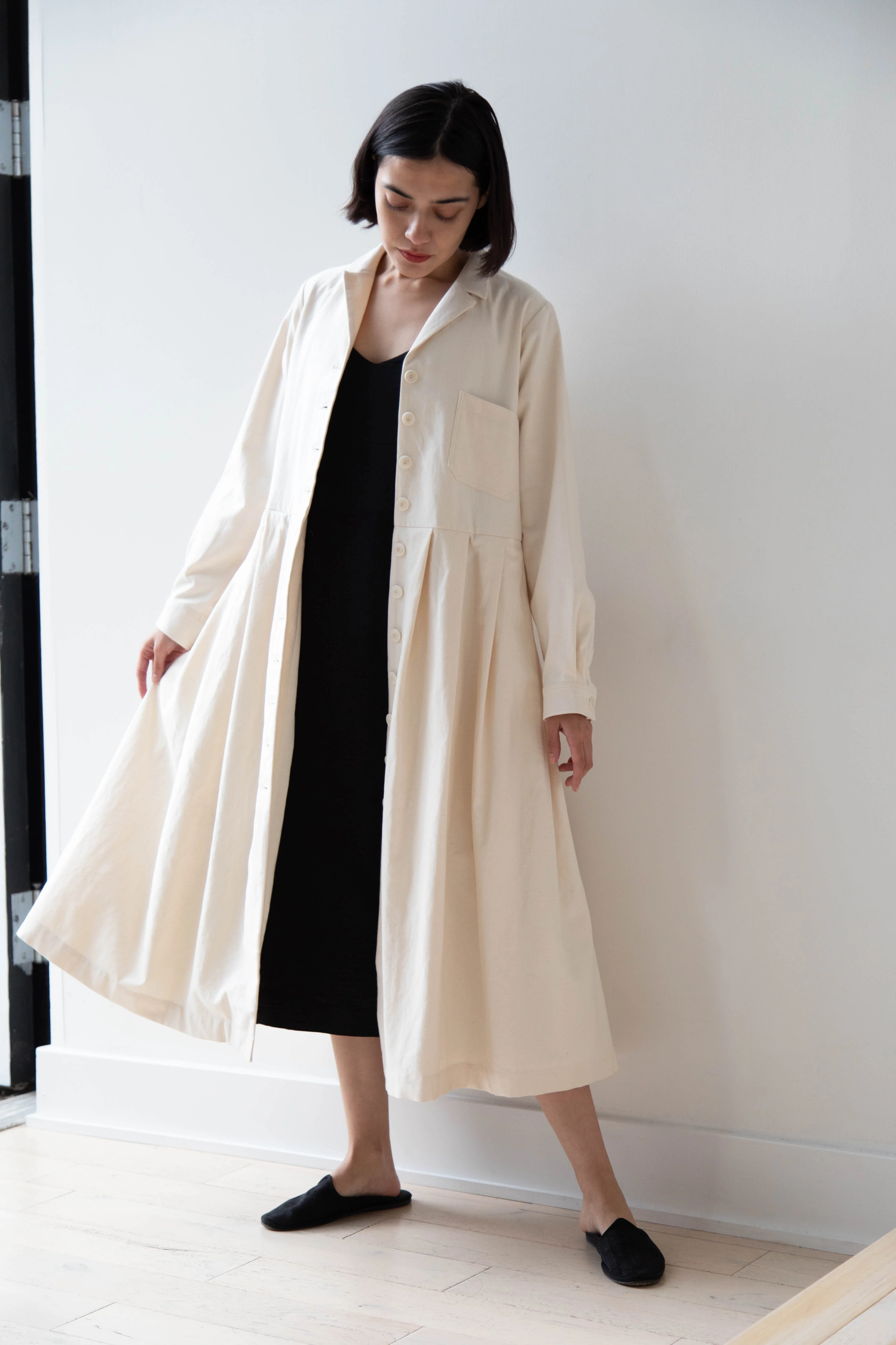 École De Curiosités | Dina Coat Dress in Ivory - Image 23