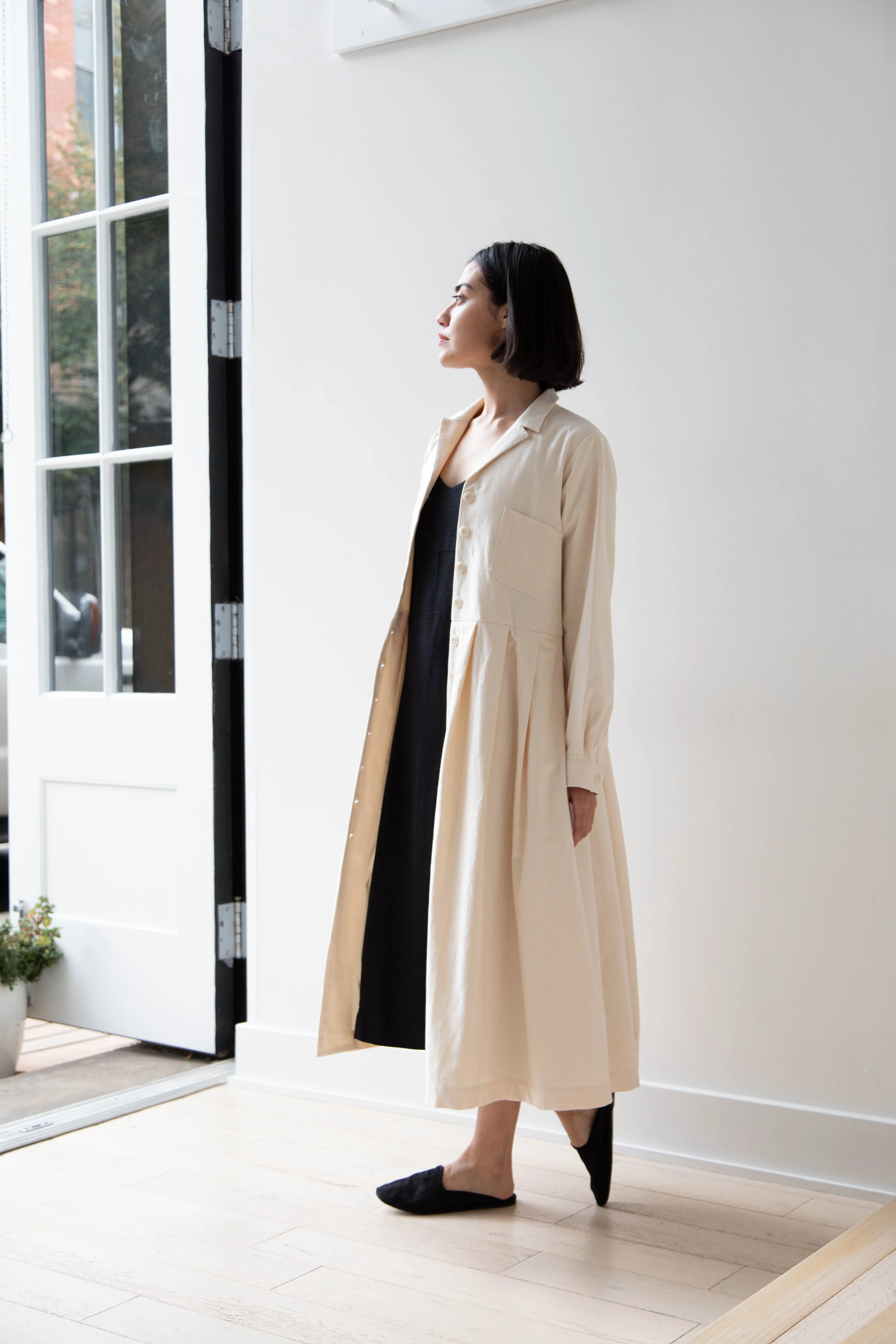 École De Curiosités | Dina Coat Dress in Ivory - Image 30