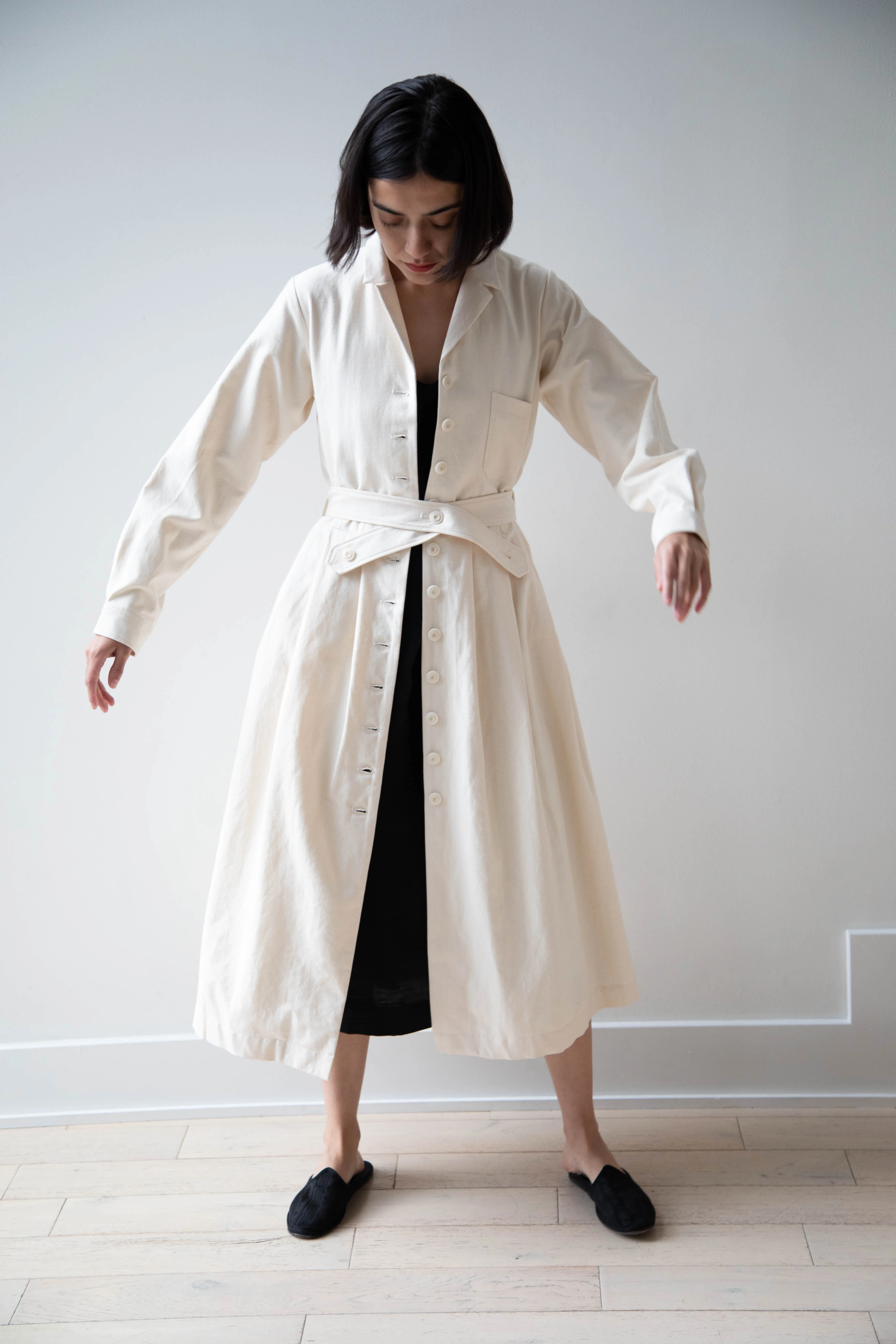 École De Curiosités | Dina Coat Dress in Ivory - Image 37