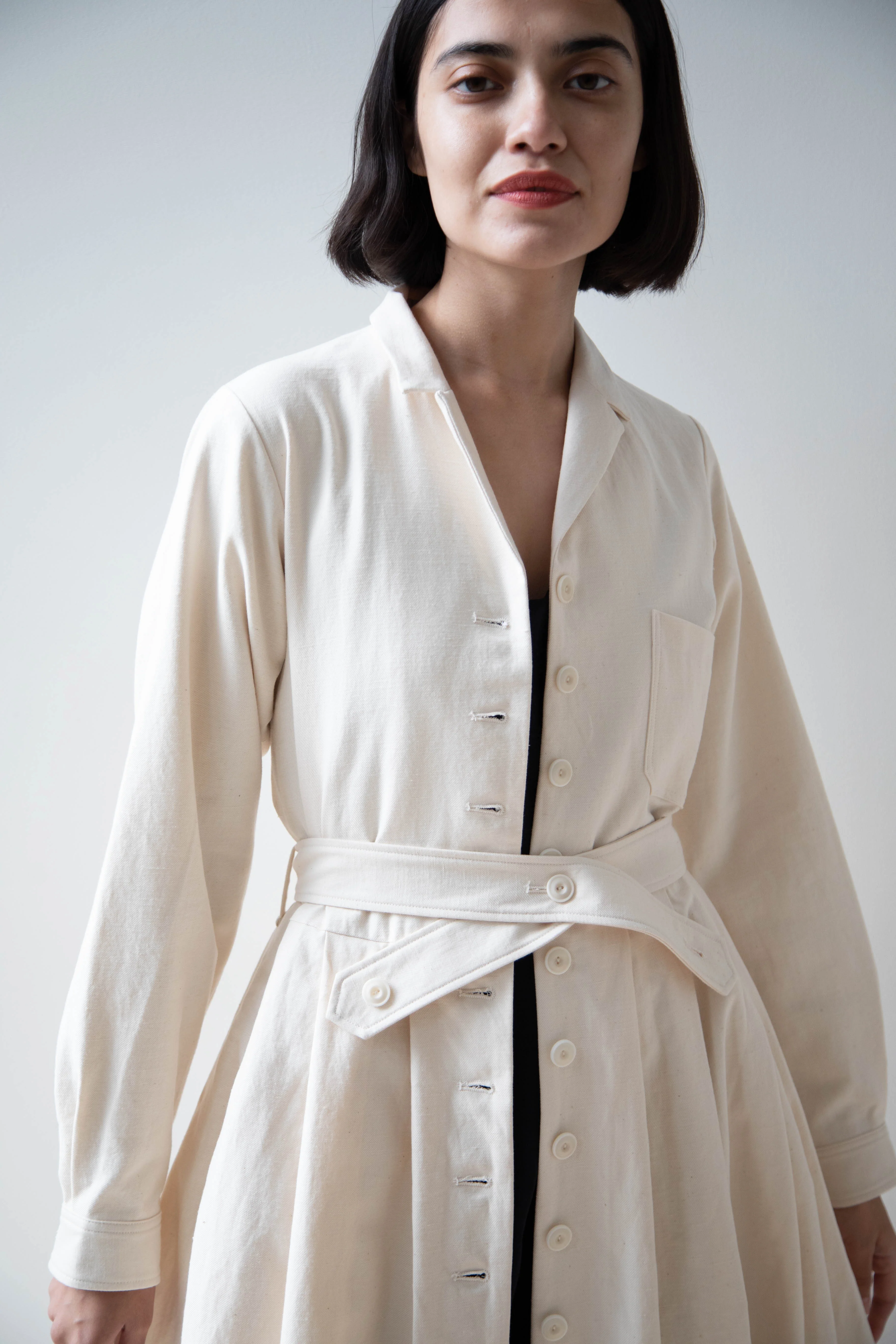 École De Curiosités | Dina Coat Dress in Ivory - Image 38