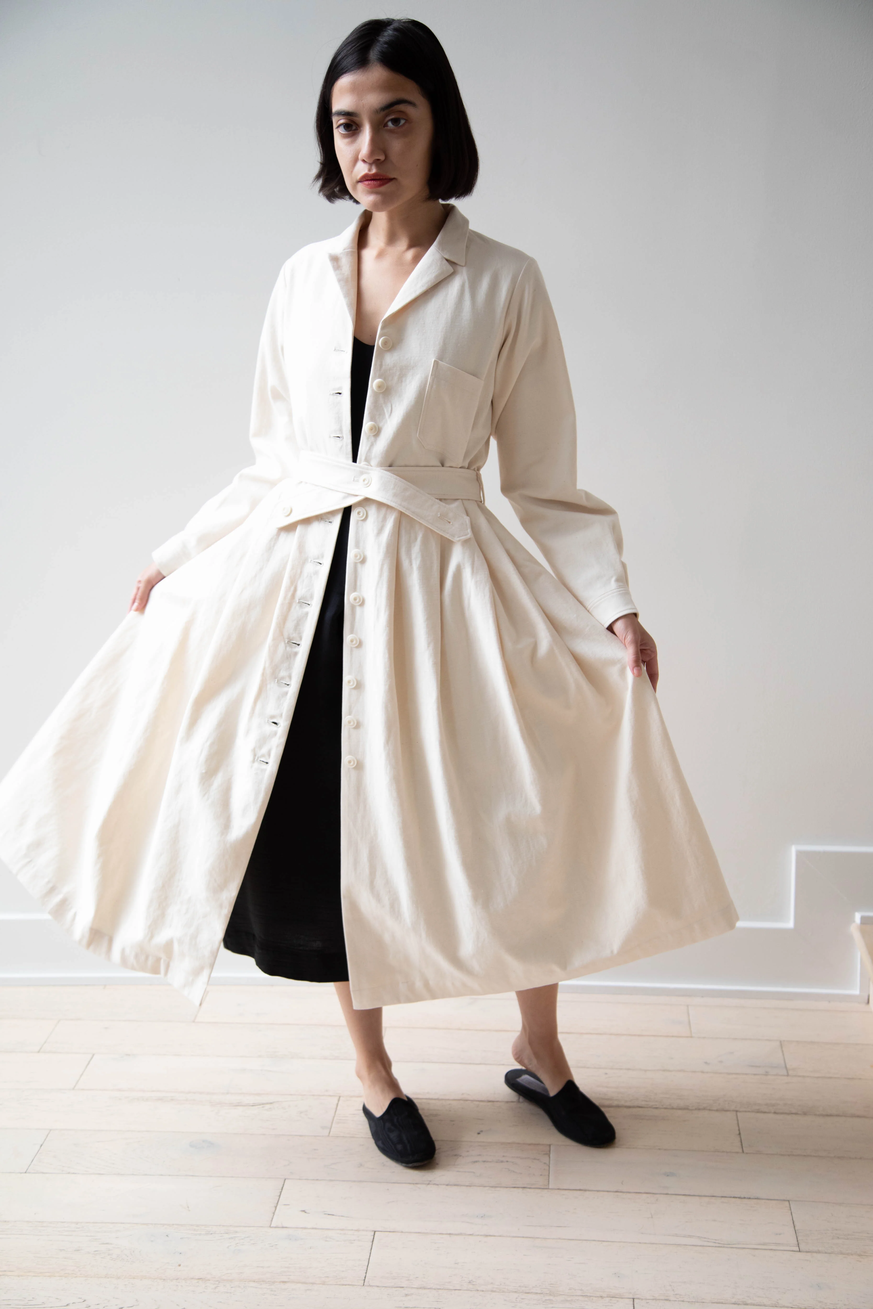 École De Curiosités | Dina Coat Dress in Ivory - Image 46