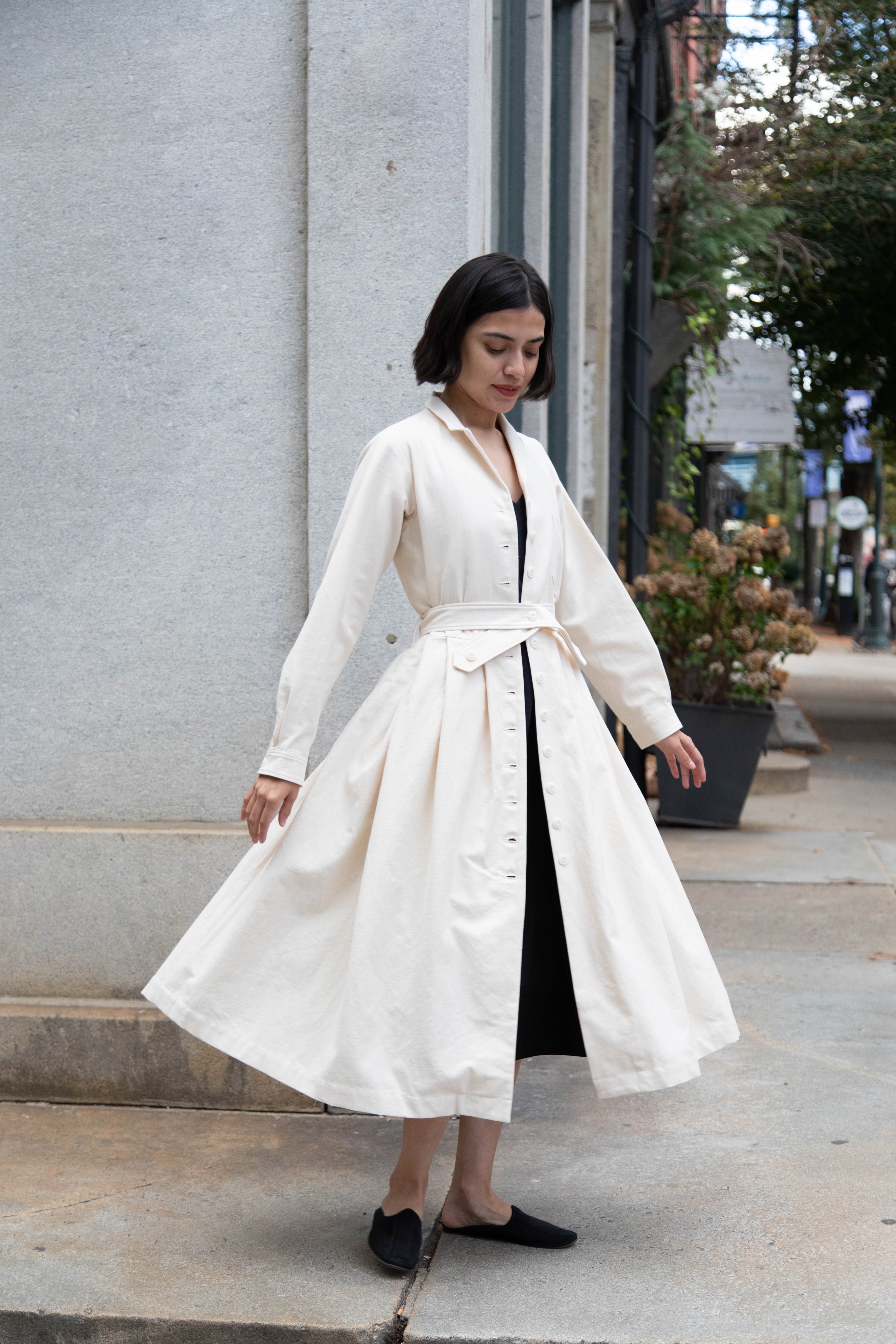 École De Curiosités | Dina Coat Dress in Ivory - Image 58