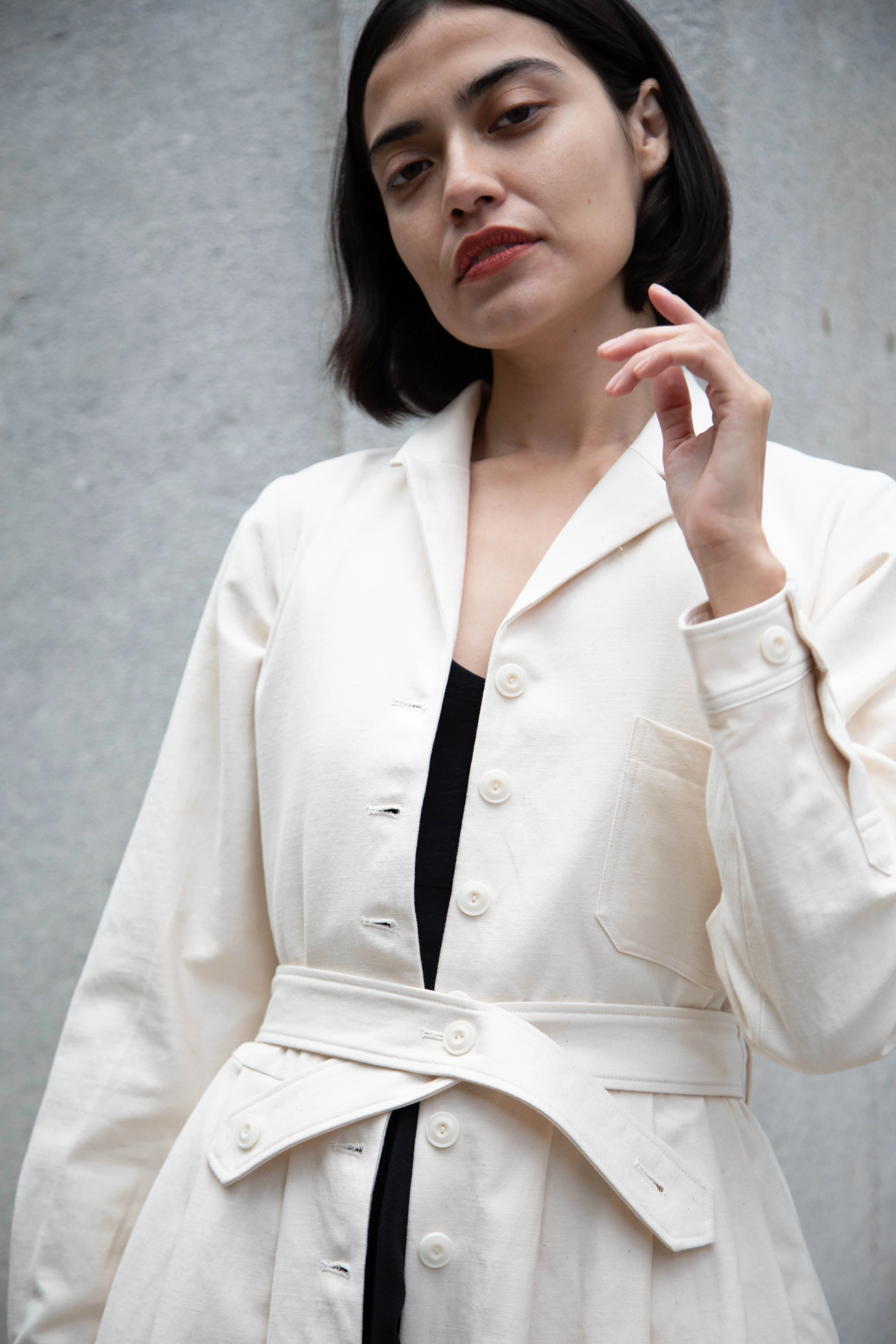 École De Curiosités | Dina Coat Dress in Ivory - Image 61