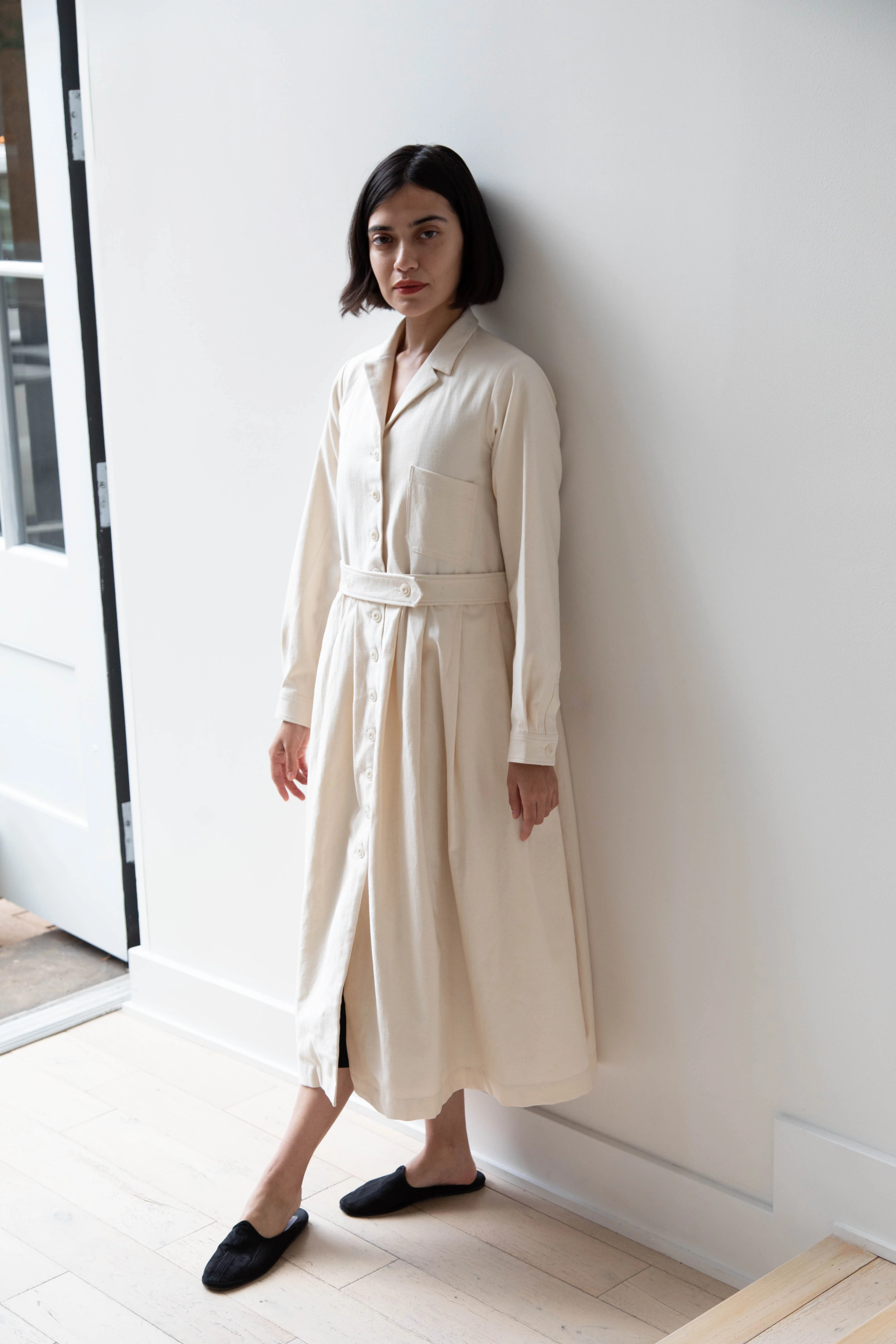 École De Curiosités | Dina Coat Dress in Ivory - Image 82