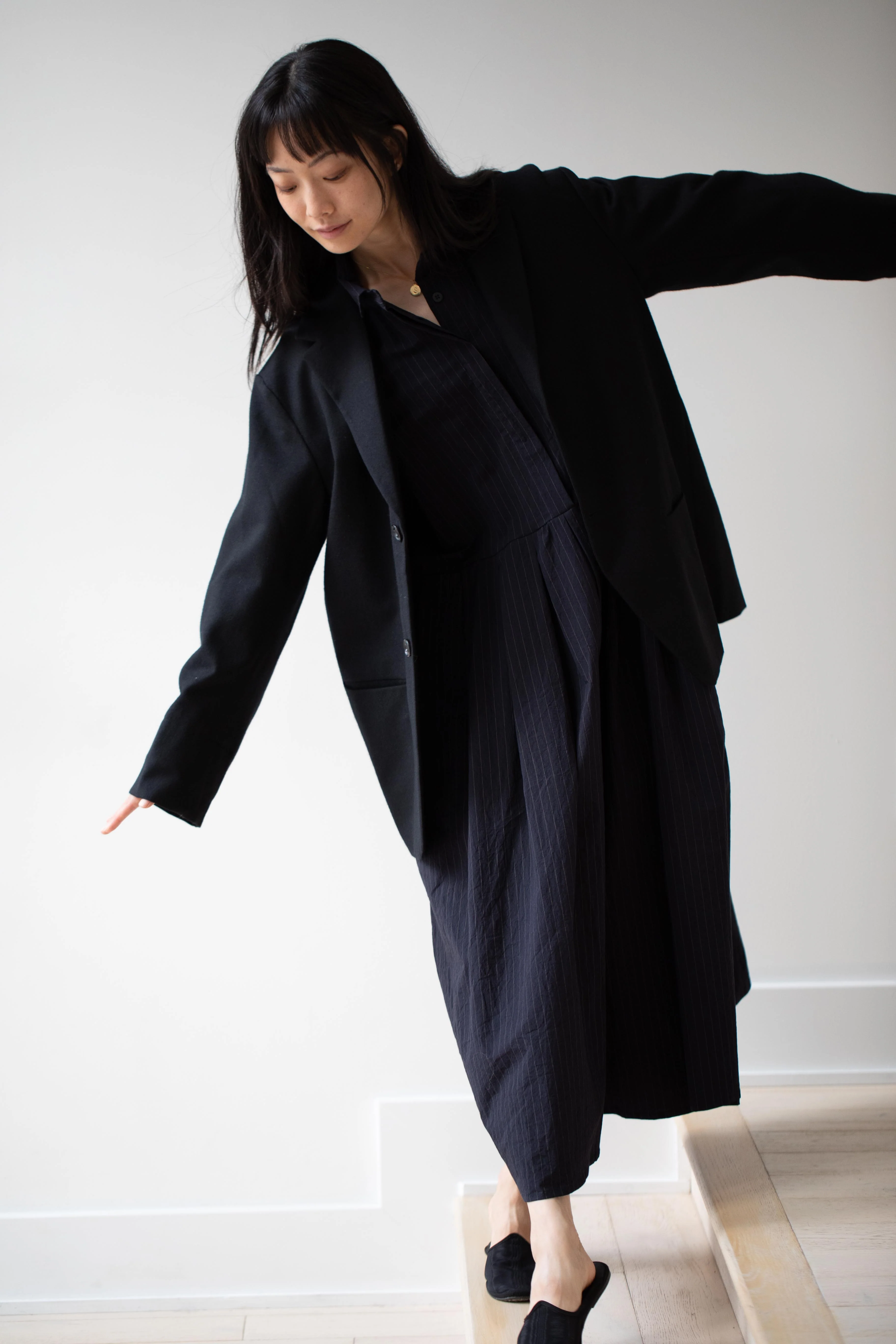 École De Curiosités | Edouard Jacket in Black Gaberdine Wool - Image 14