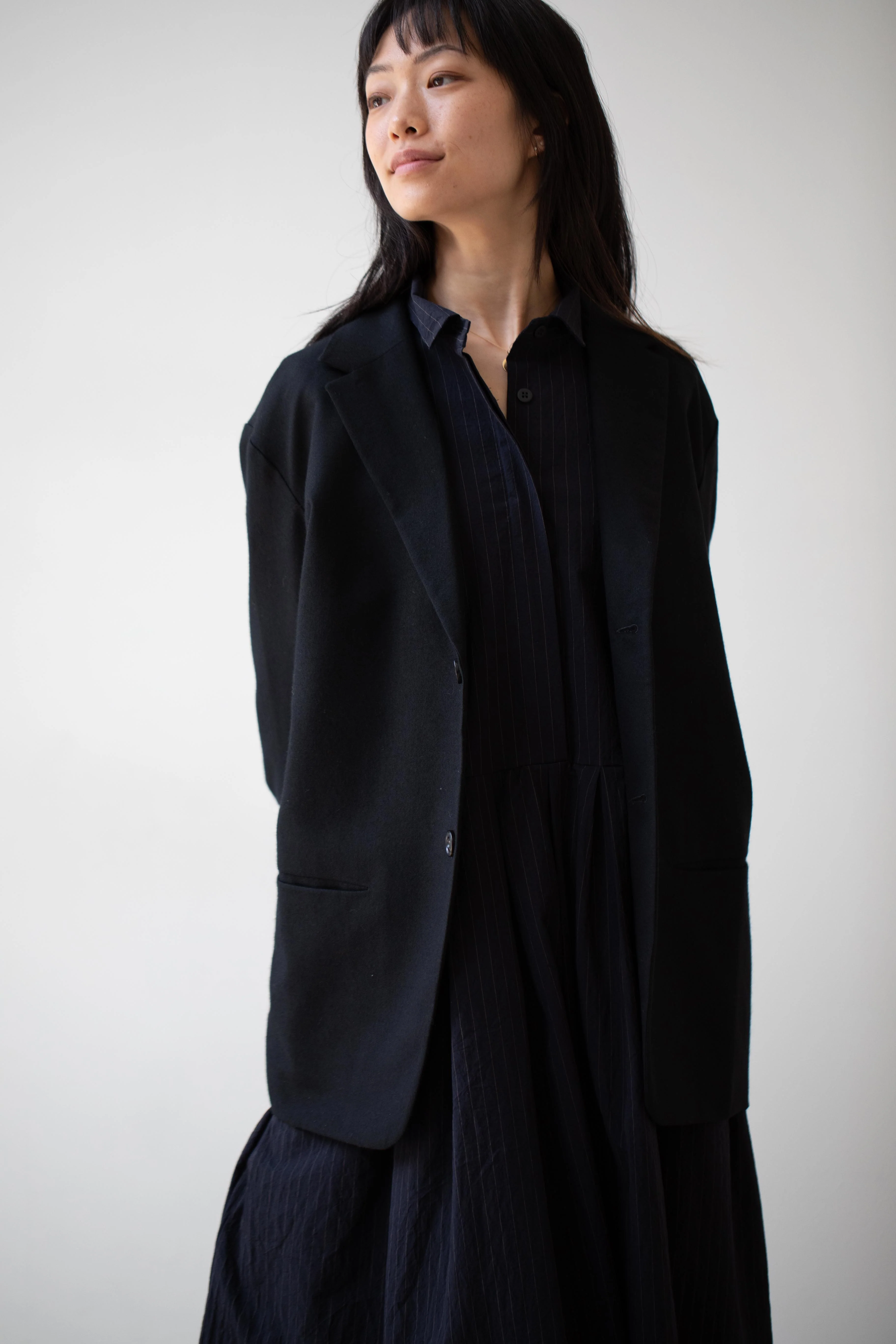 École De Curiosités | Edouard Jacket in Black Gaberdine Wool - Image 33