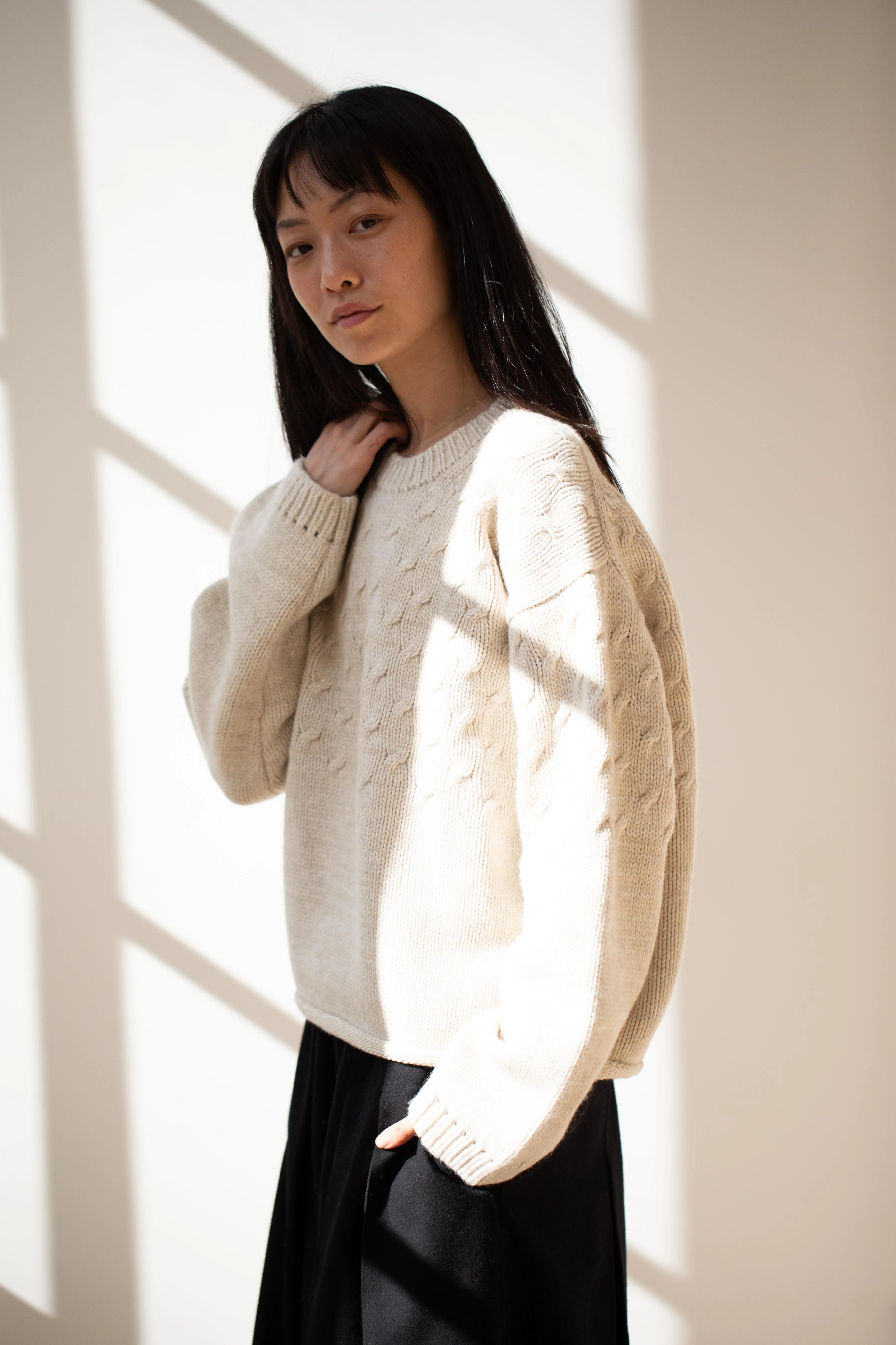 École De Curiosités | Mori Sweater Knitwear in Cream - Image 16