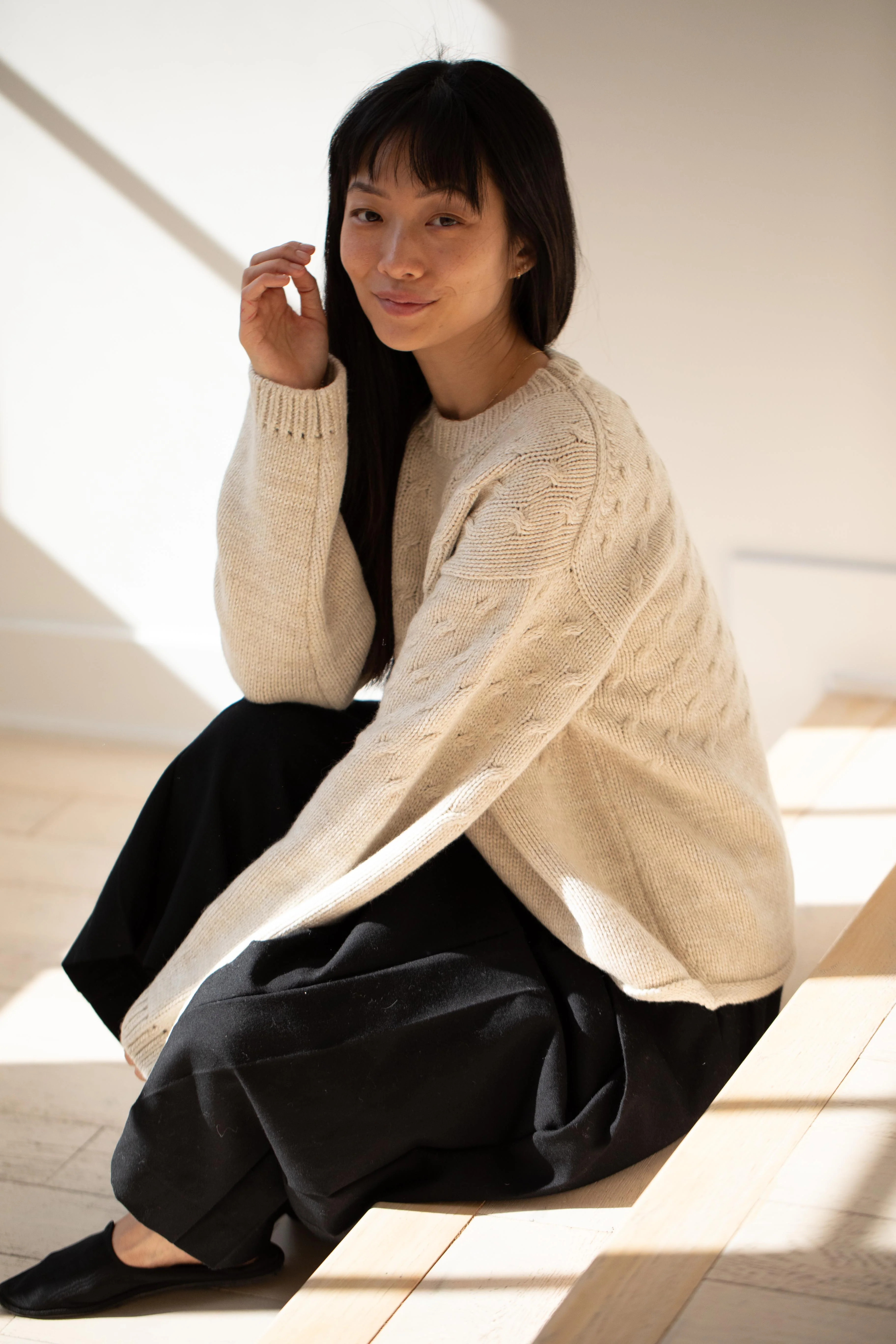 École De Curiosités | Mori Sweater Knitwear in Cream - Image 30