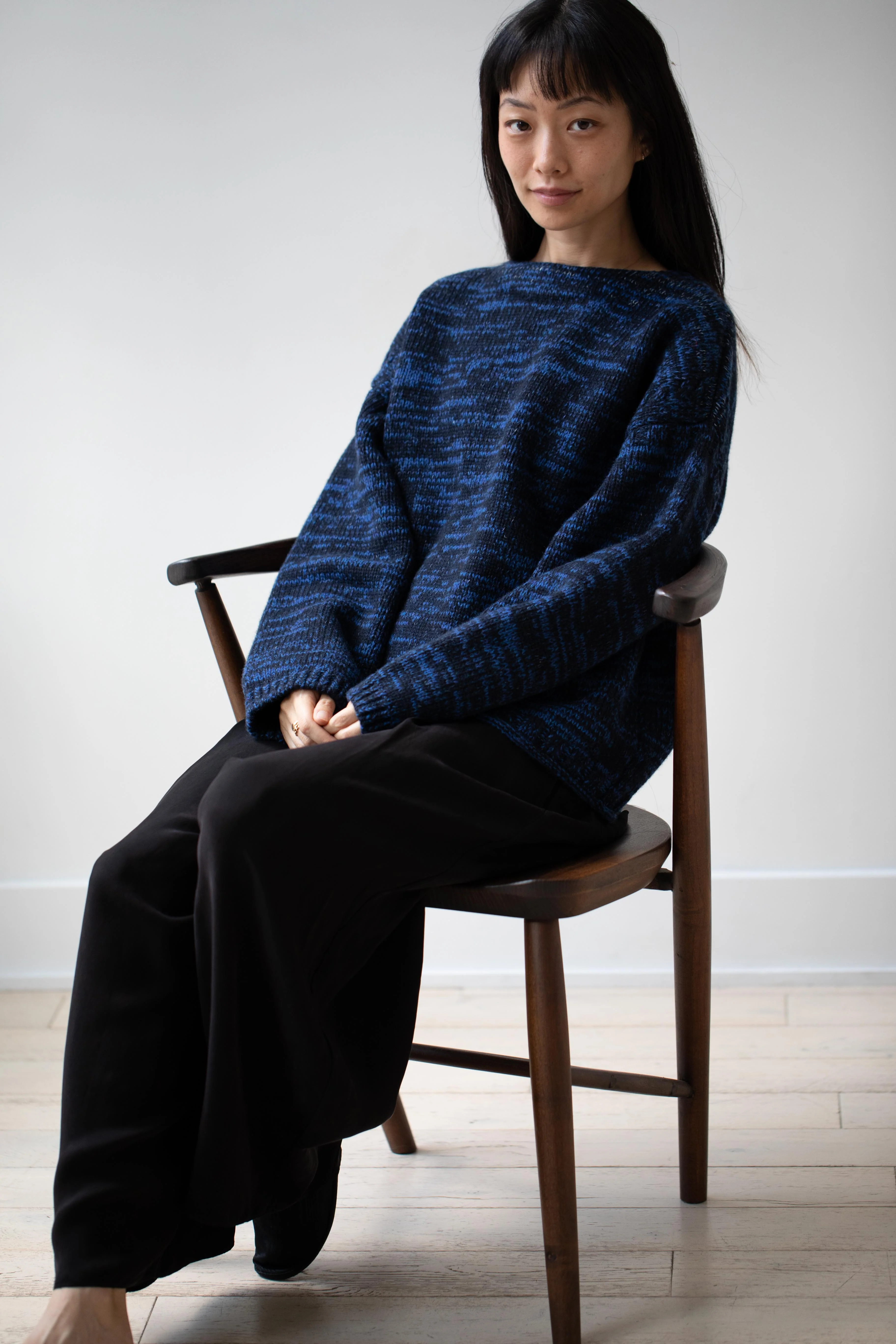 École De Curiosités | Moria Sweater Knitwear in Mazarine Melange - Image 2