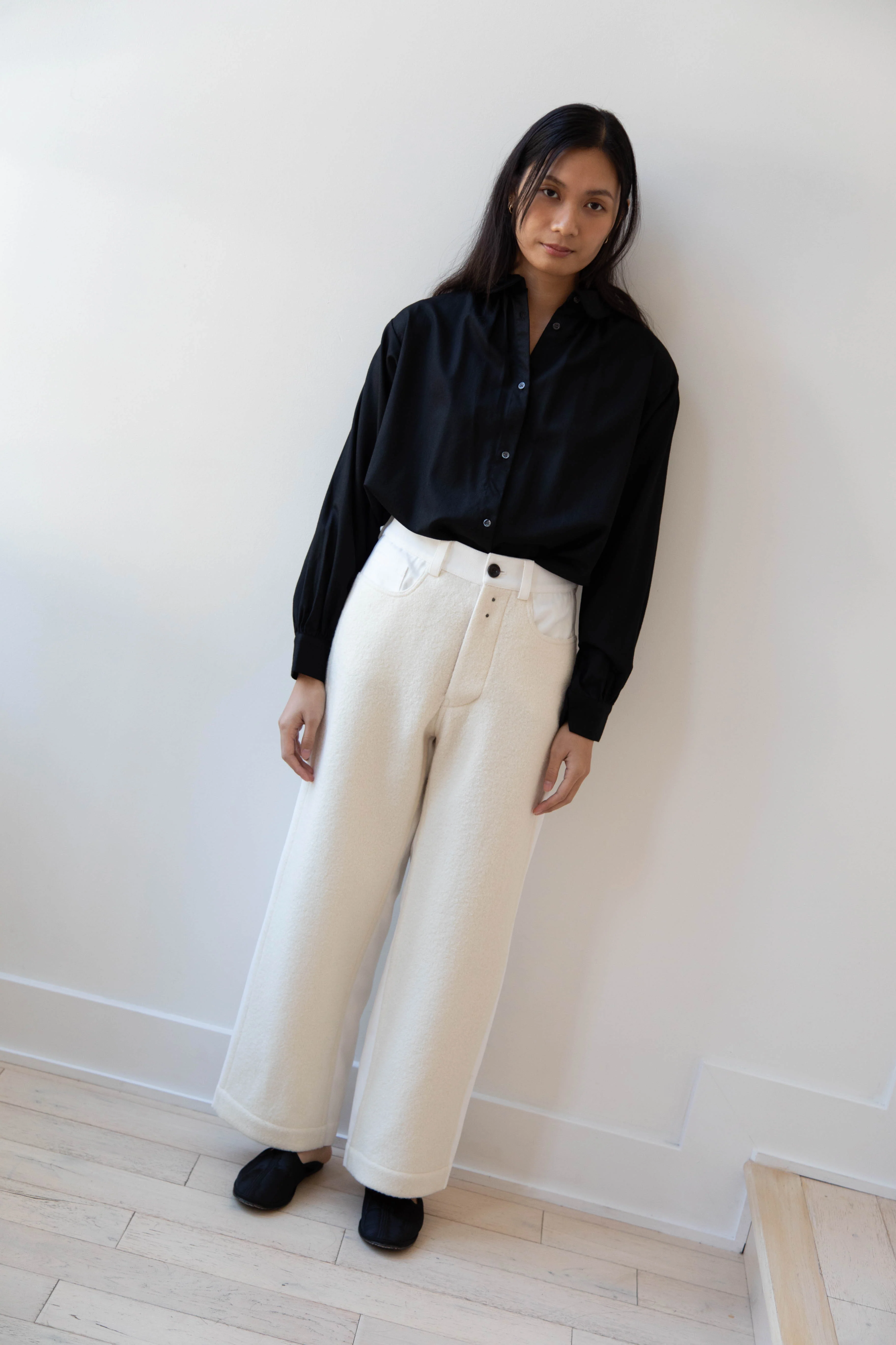 École de Curiosités | Peg Pants in White & Ecru - Image 23