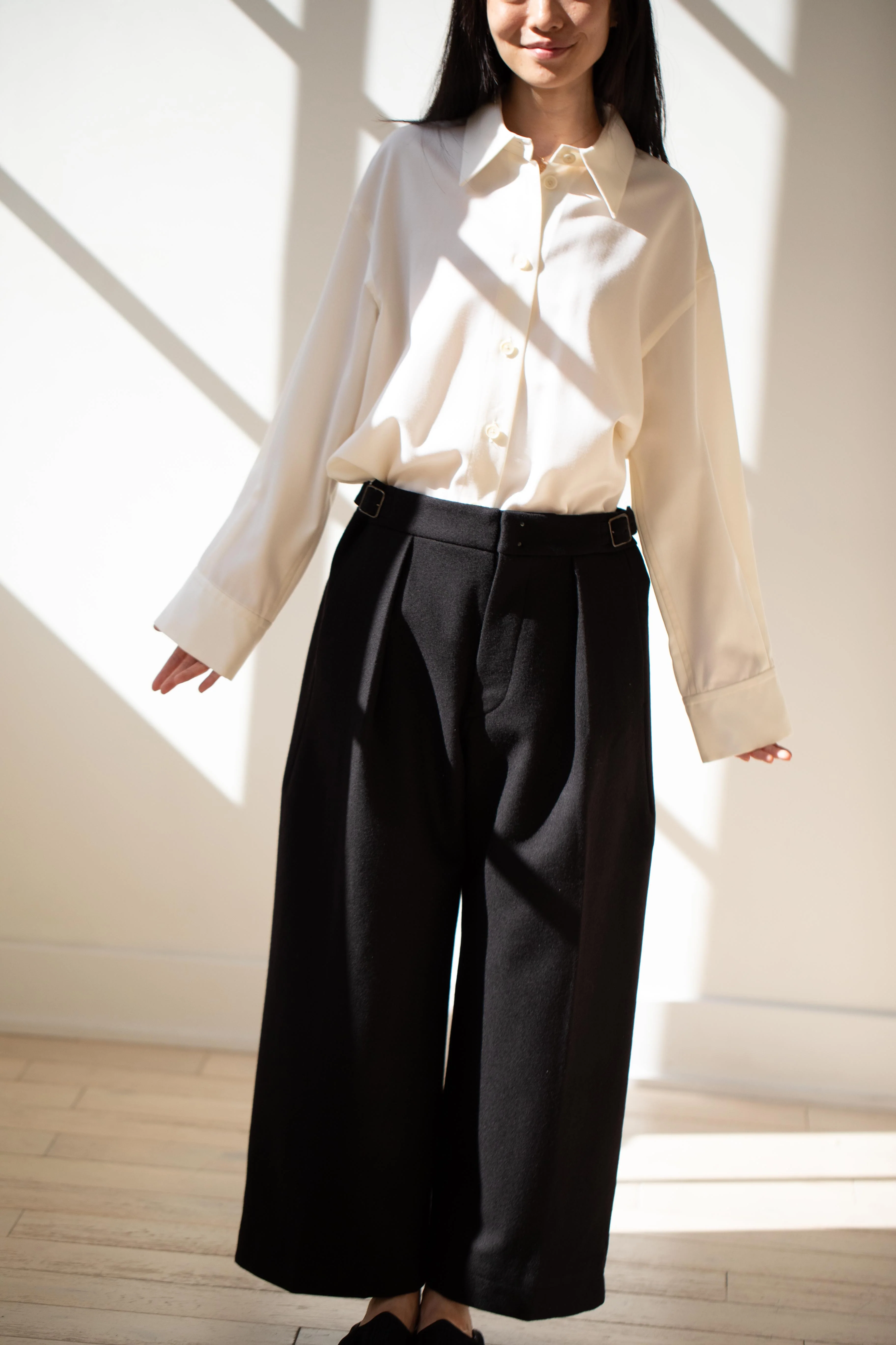 École De Curiosités | Perry Pants in Black Loden Wool - Image 11