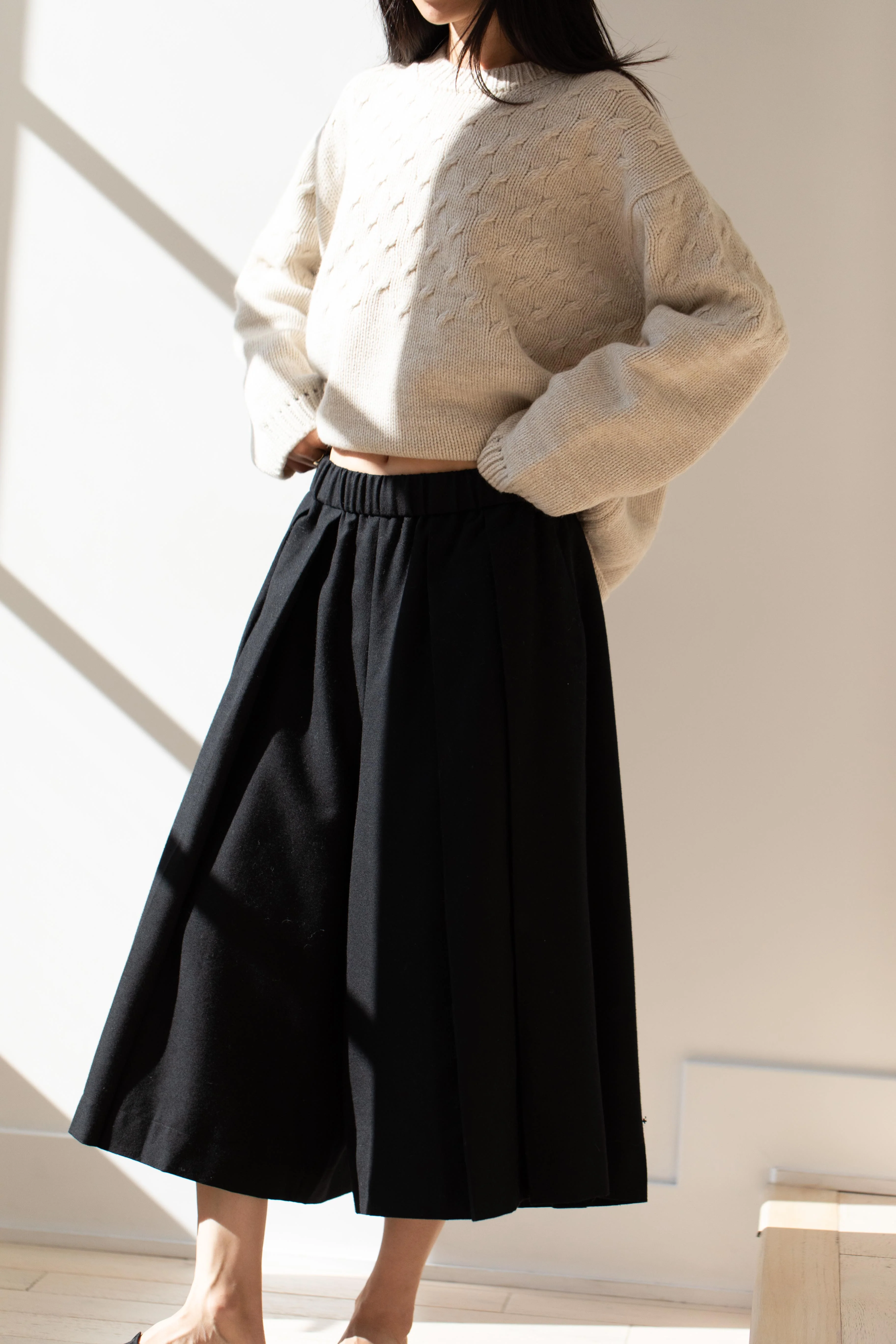 École De Curiosités | Polly Pants in Black Gaberdine Wool - Image 12