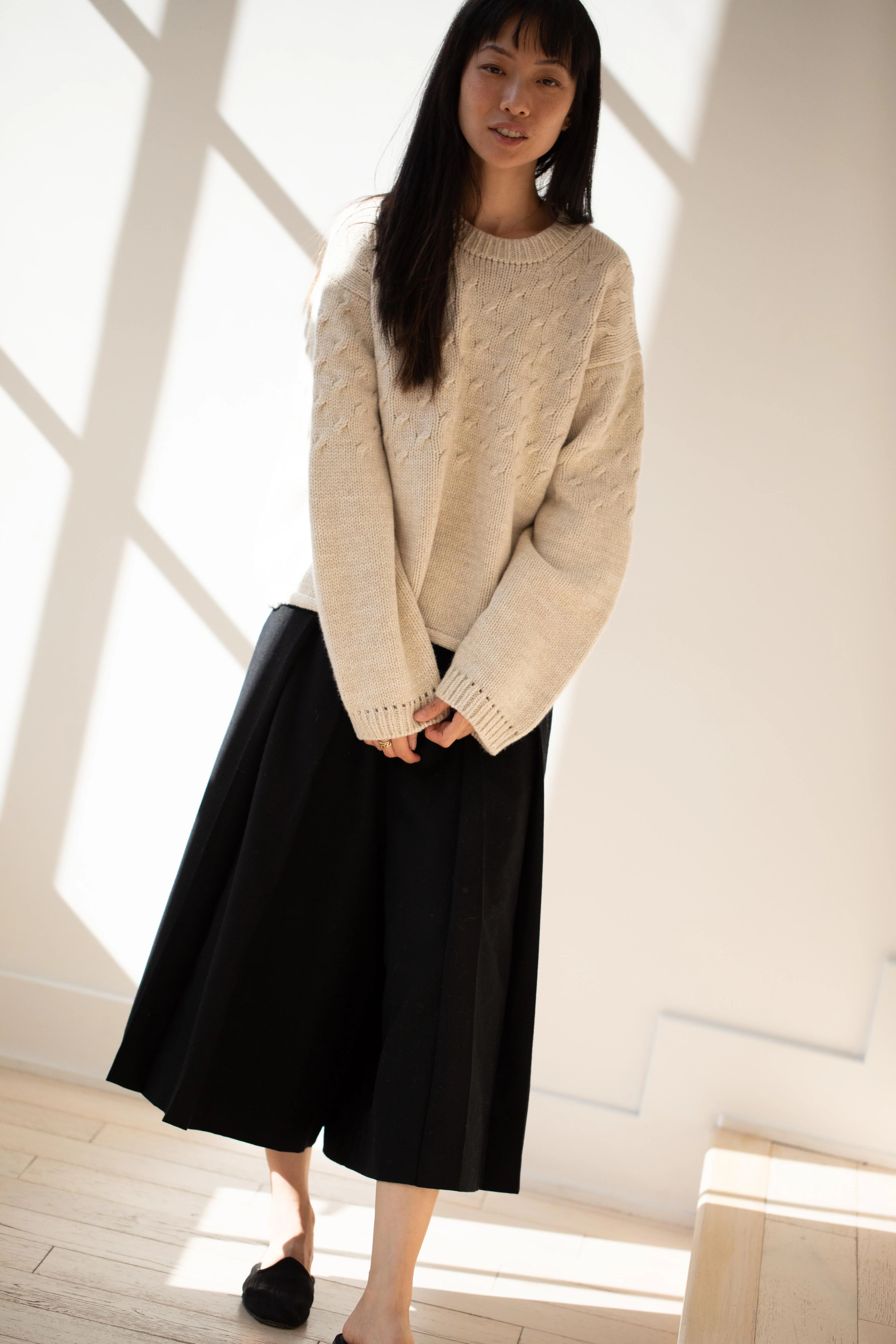 École De Curiosités | Polly Pants in Black Gaberdine Wool - Image 13