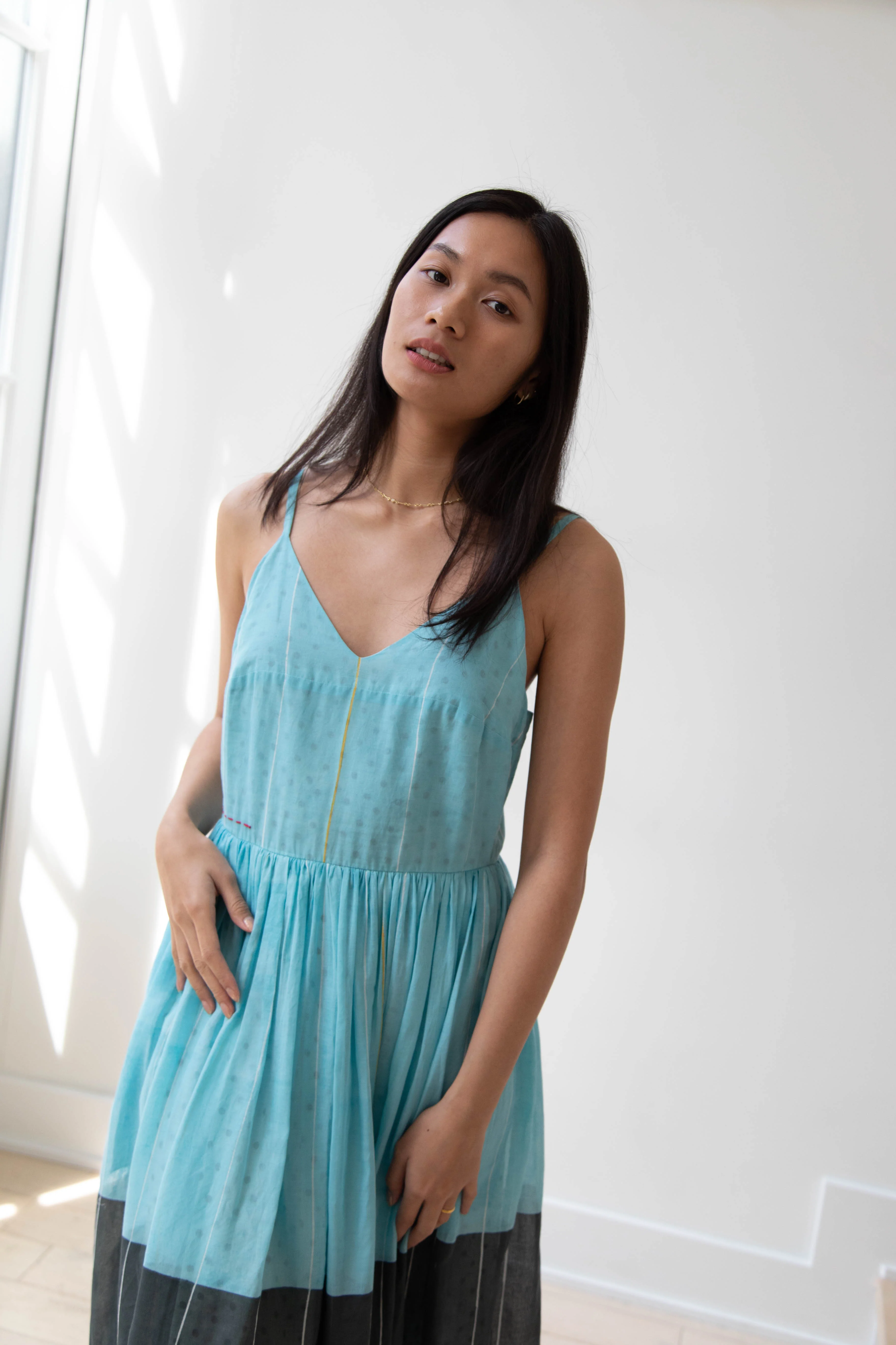 Eka | Caprice Dress in Light Blue Cotton - Image 30