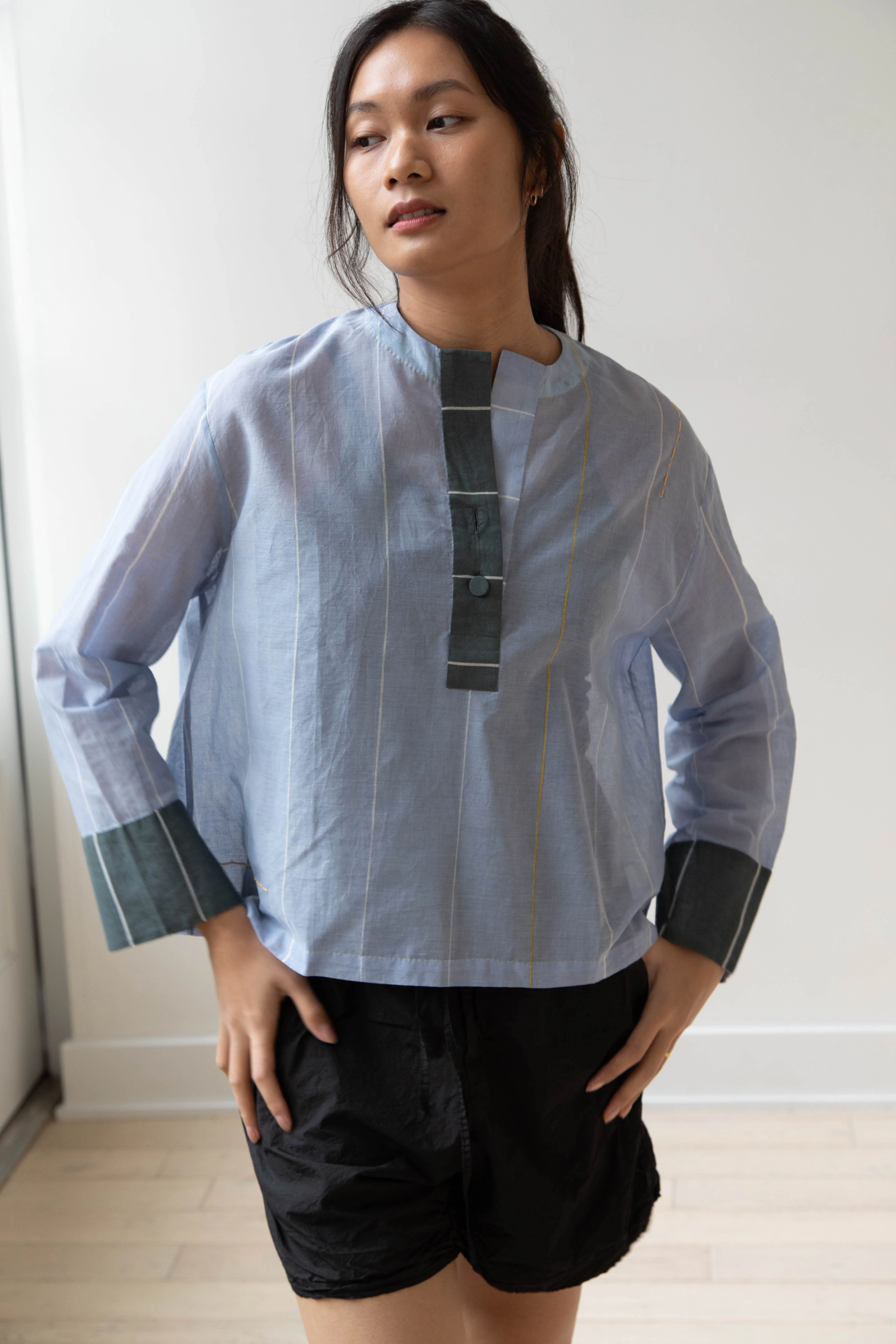 Eka | Lantana Top in Cerulean Cotton - Image 3