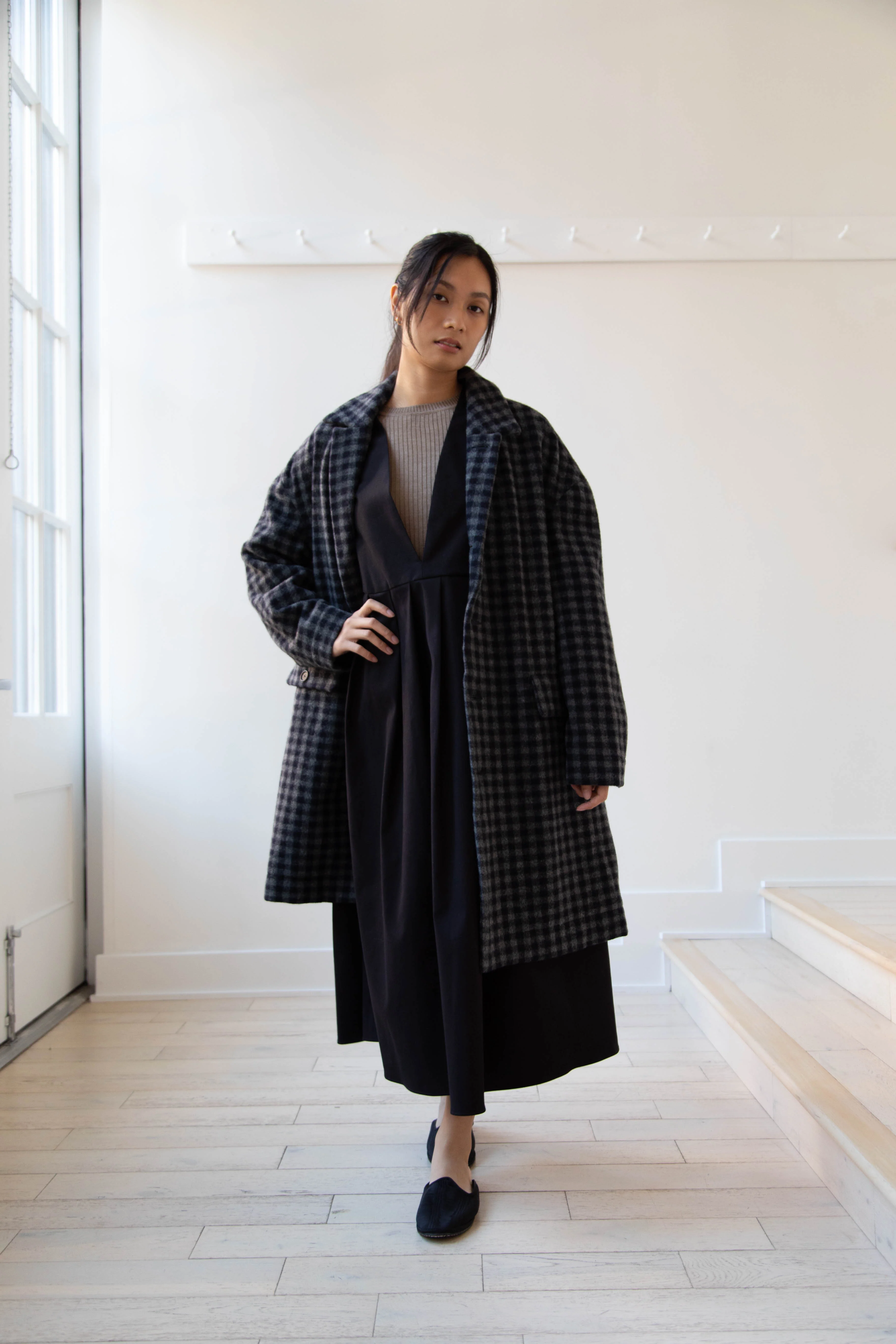 Evan Kinori | Big Coat in Brushed Cashmere Wool Check - Image 15