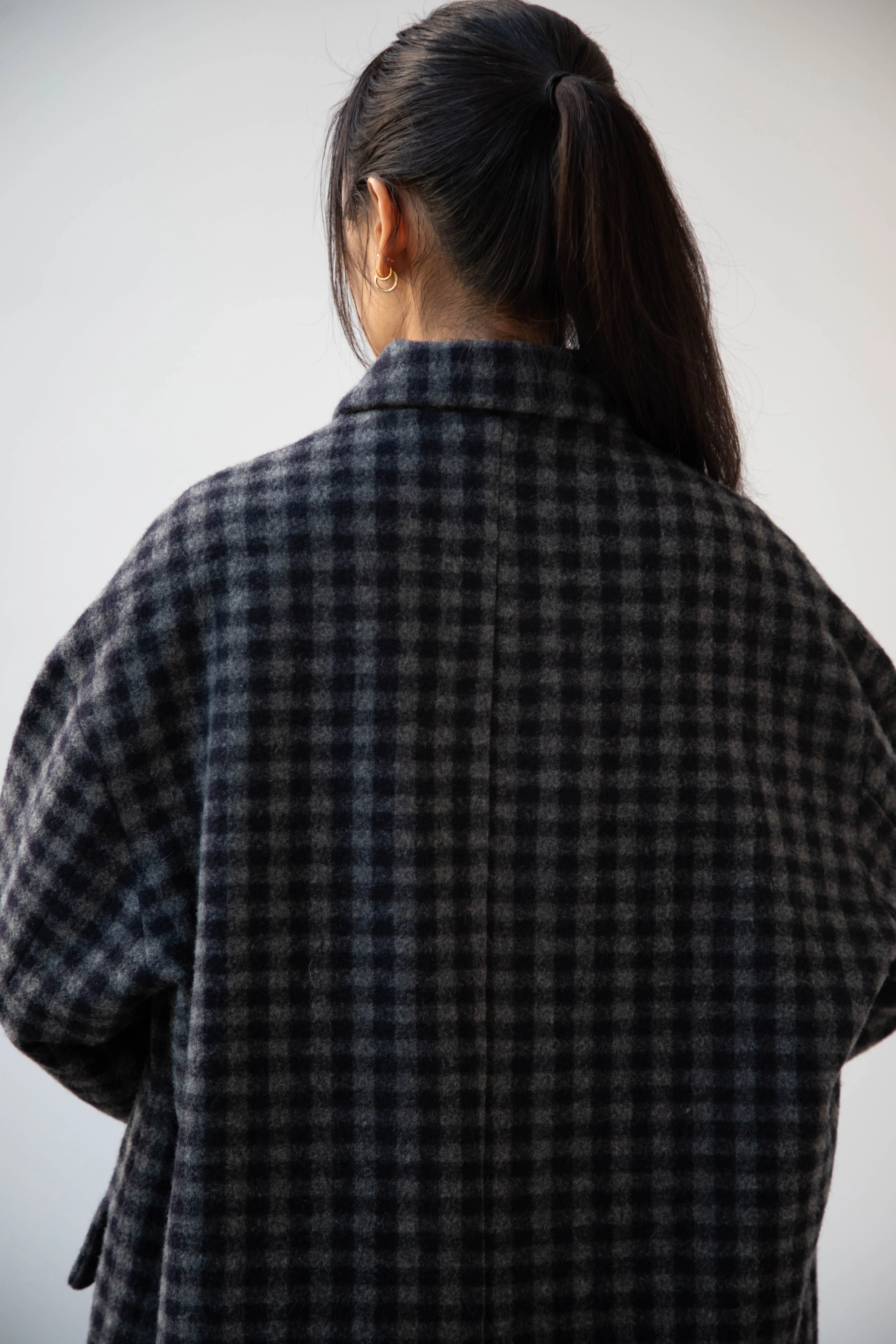 Evan Kinori | Big Coat in Brushed Cashmere Wool Check - Image 37