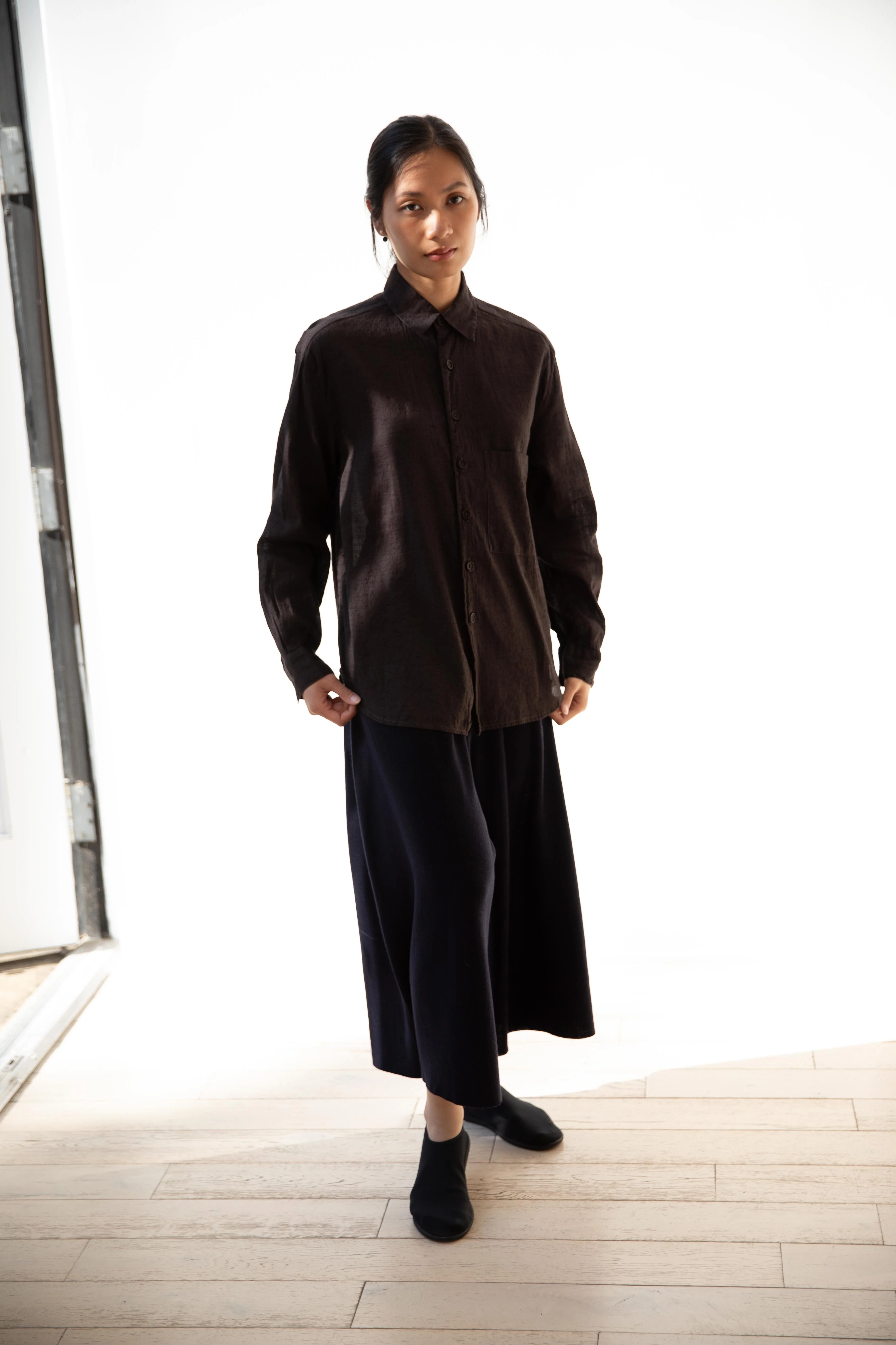 Evan Kinori | Big Shirt Two in Brown/Navy - Image 17