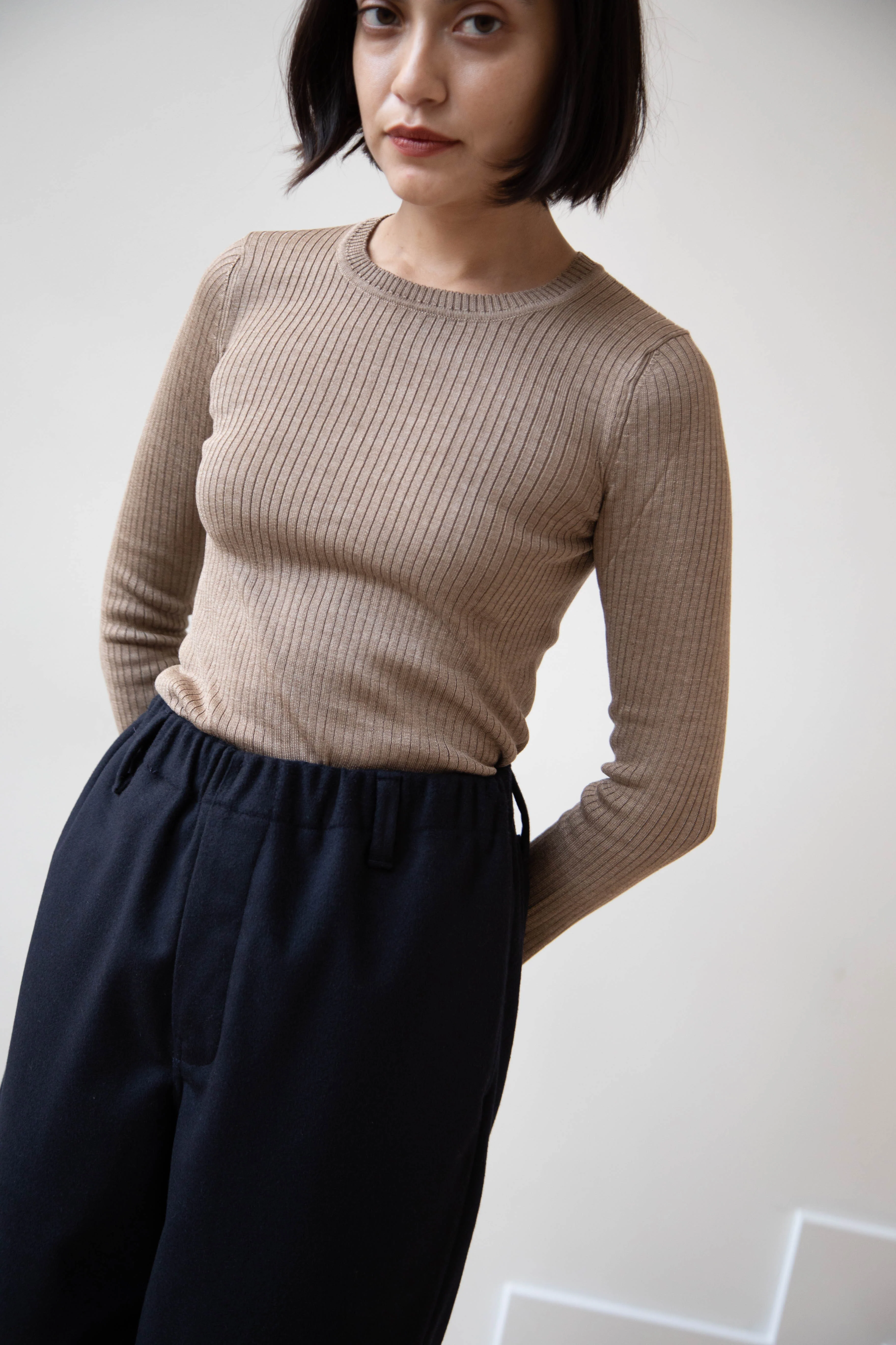 Evan Kinori | Elastic Pants in Brushed Wool/Cashmere Flannel - Image 7