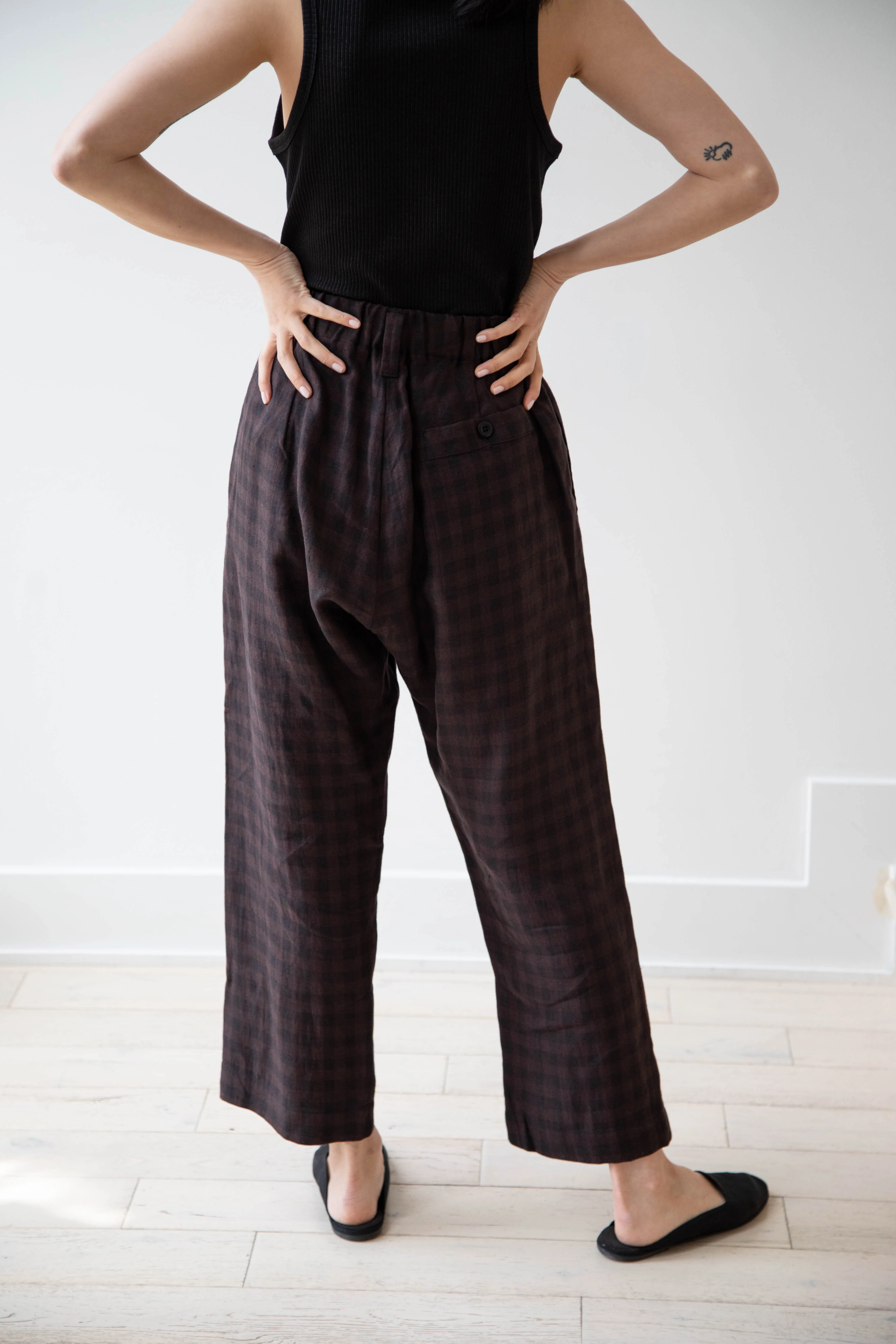 Evan Kinori Elastic Pants in Check - Image 15