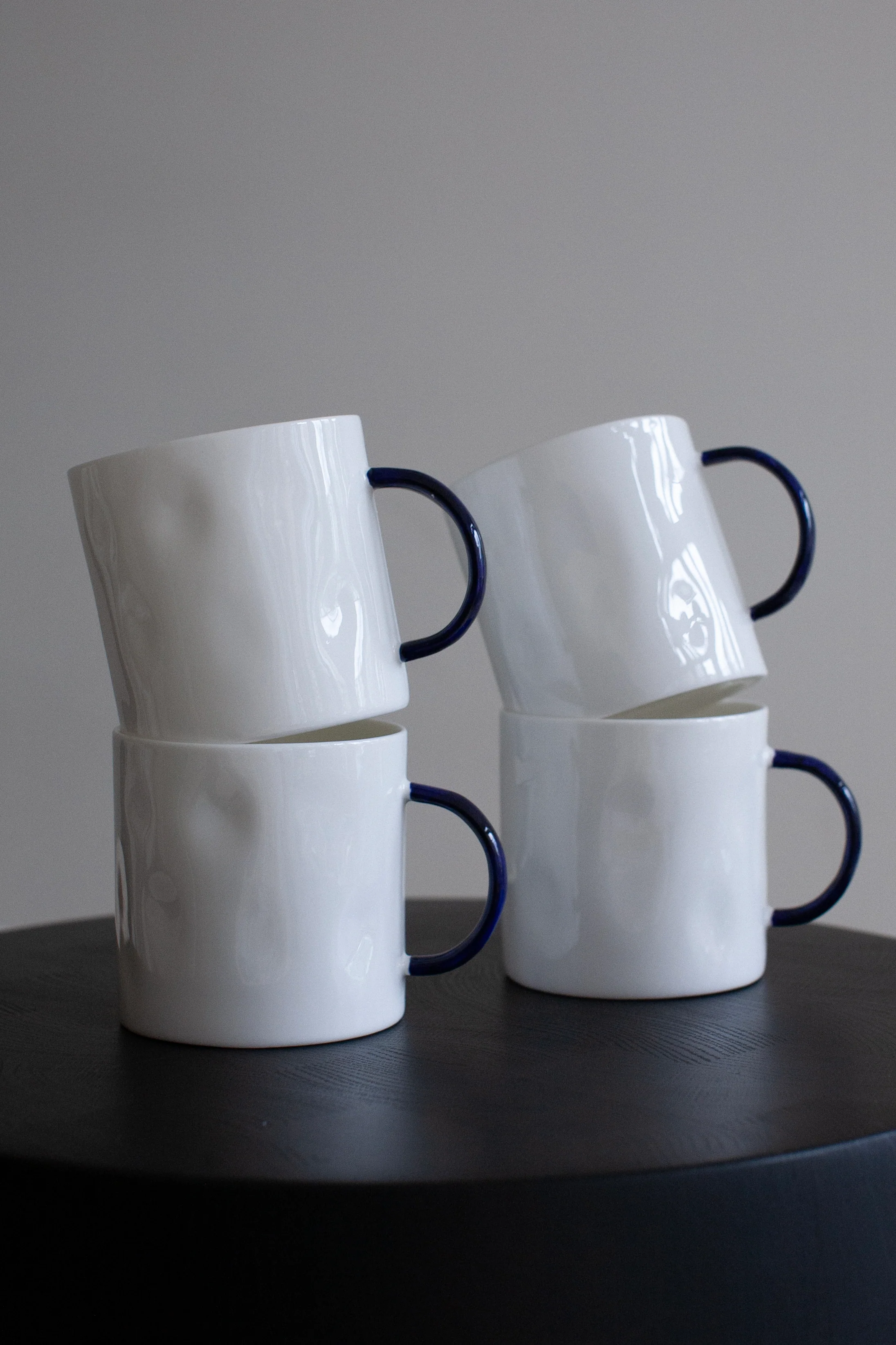 Feldspar | Set of Four Tea Mugs in Cobalt & White - Image 5