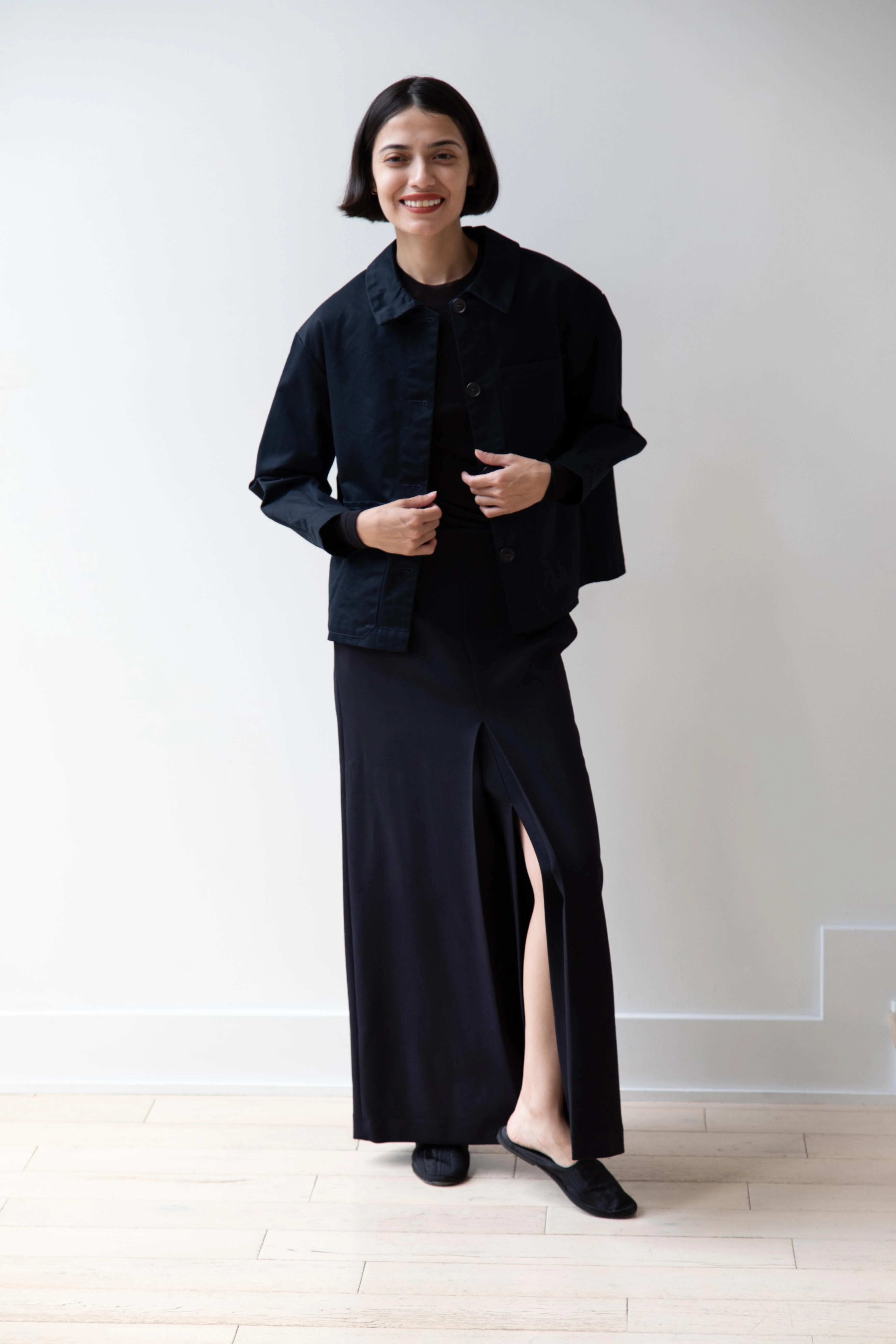 Gallego Desportes | Cotton Gabardine Work Jacket in Navy - Image 17