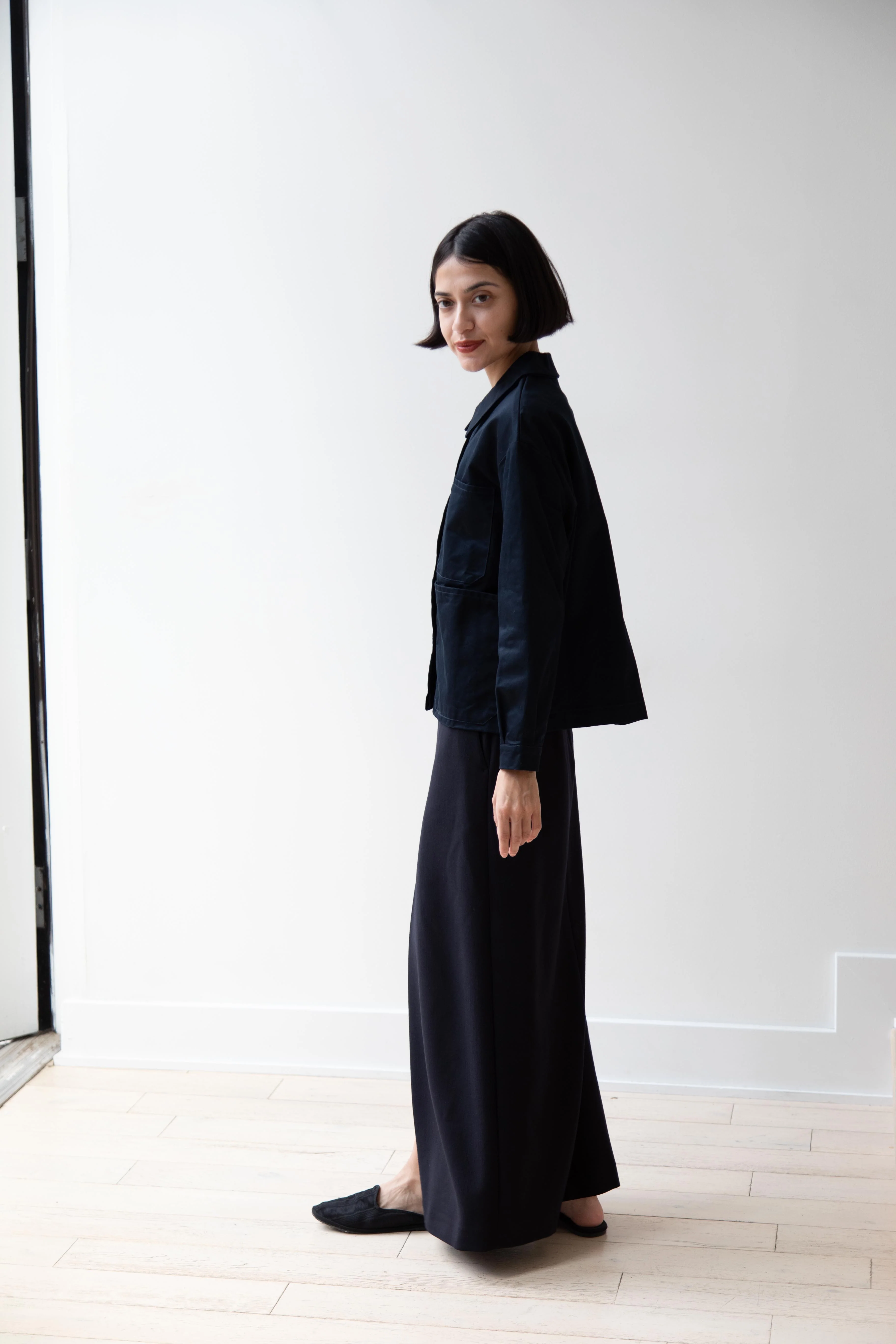 Gallego Desportes | Cotton Gabardine Work Jacket in Navy - Image 27