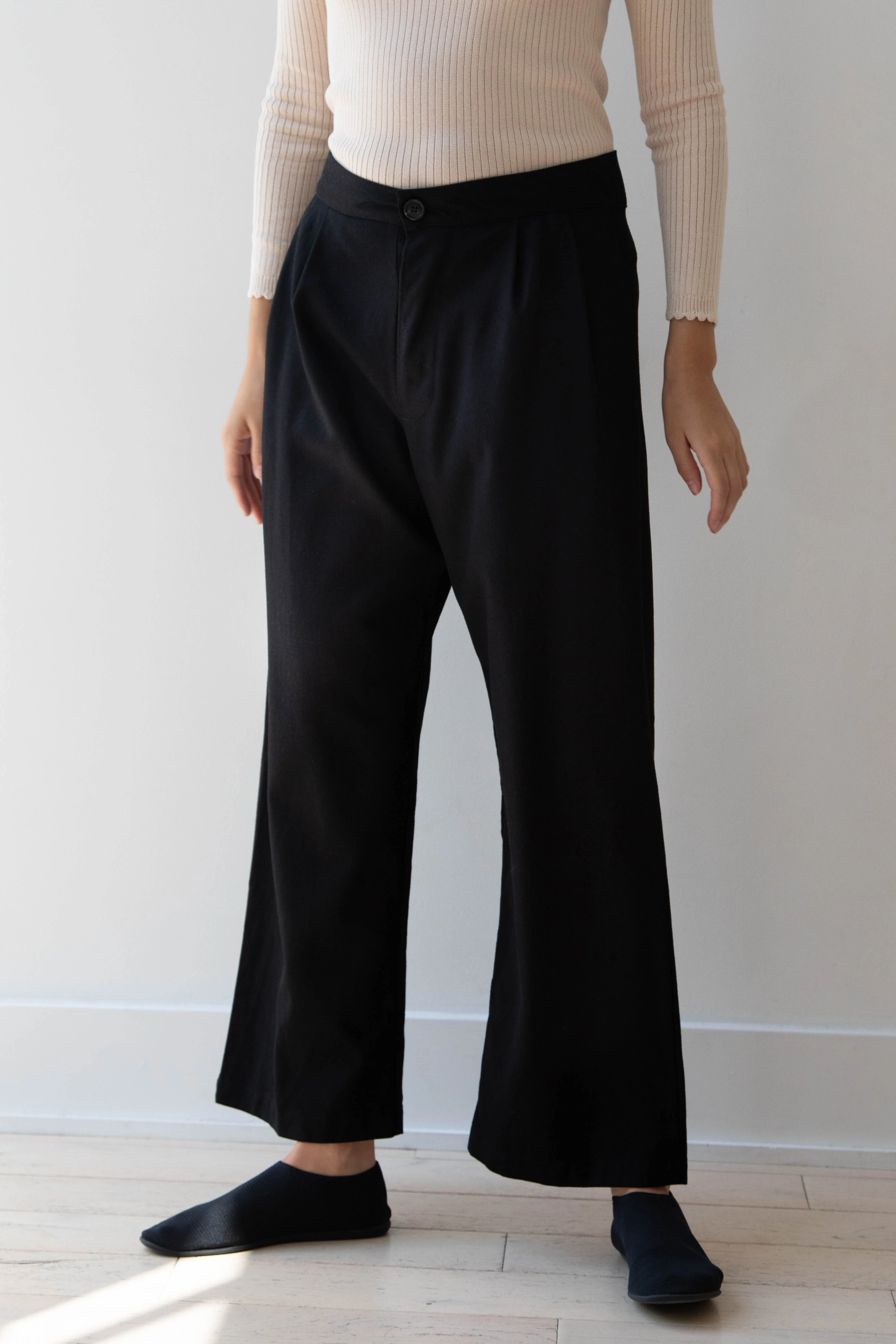 Gallego Desportes | Pleat Pants in Black Wool - Image 9