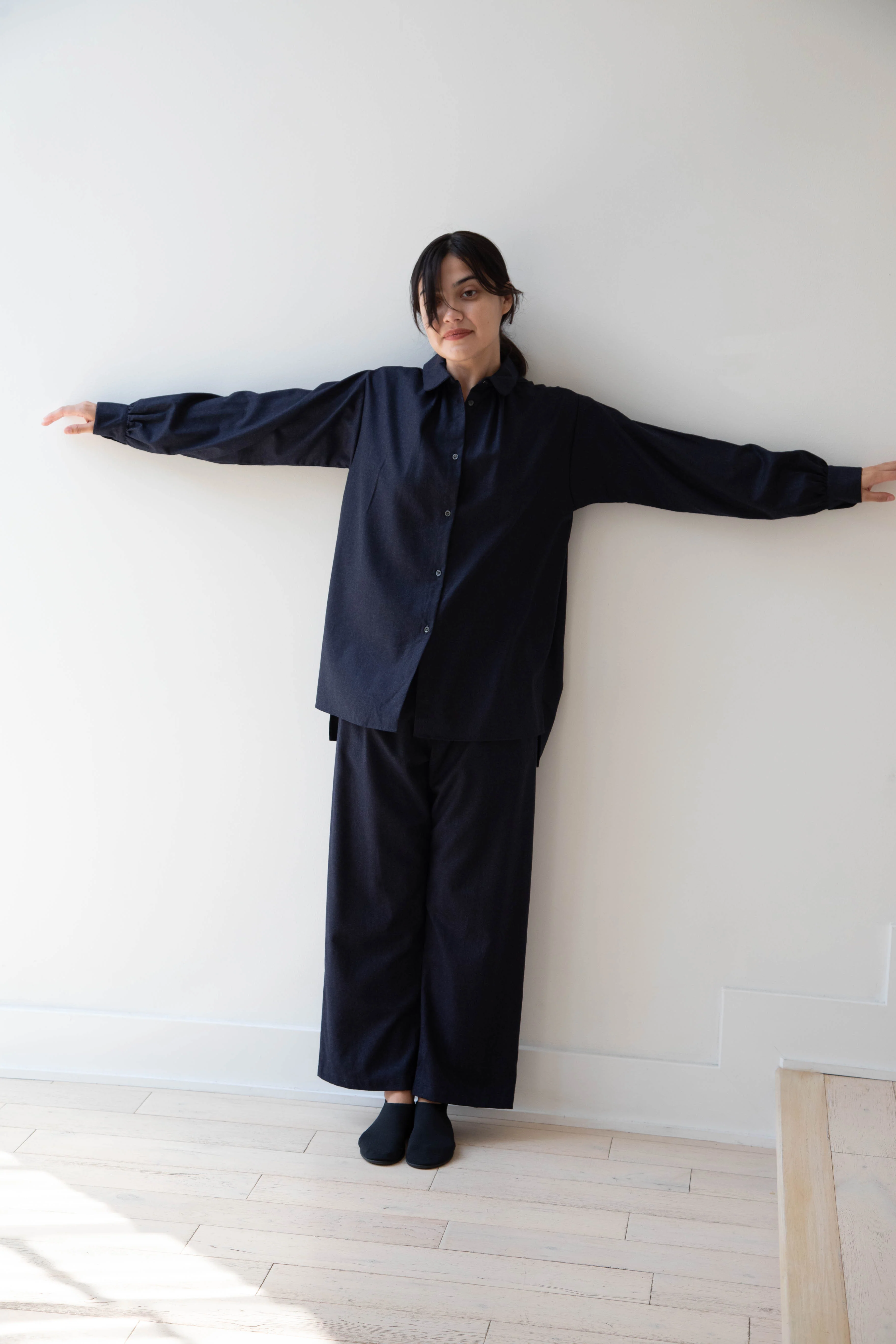 Gallego Desportes | Pleat Pants in Navy Wool - Image 40