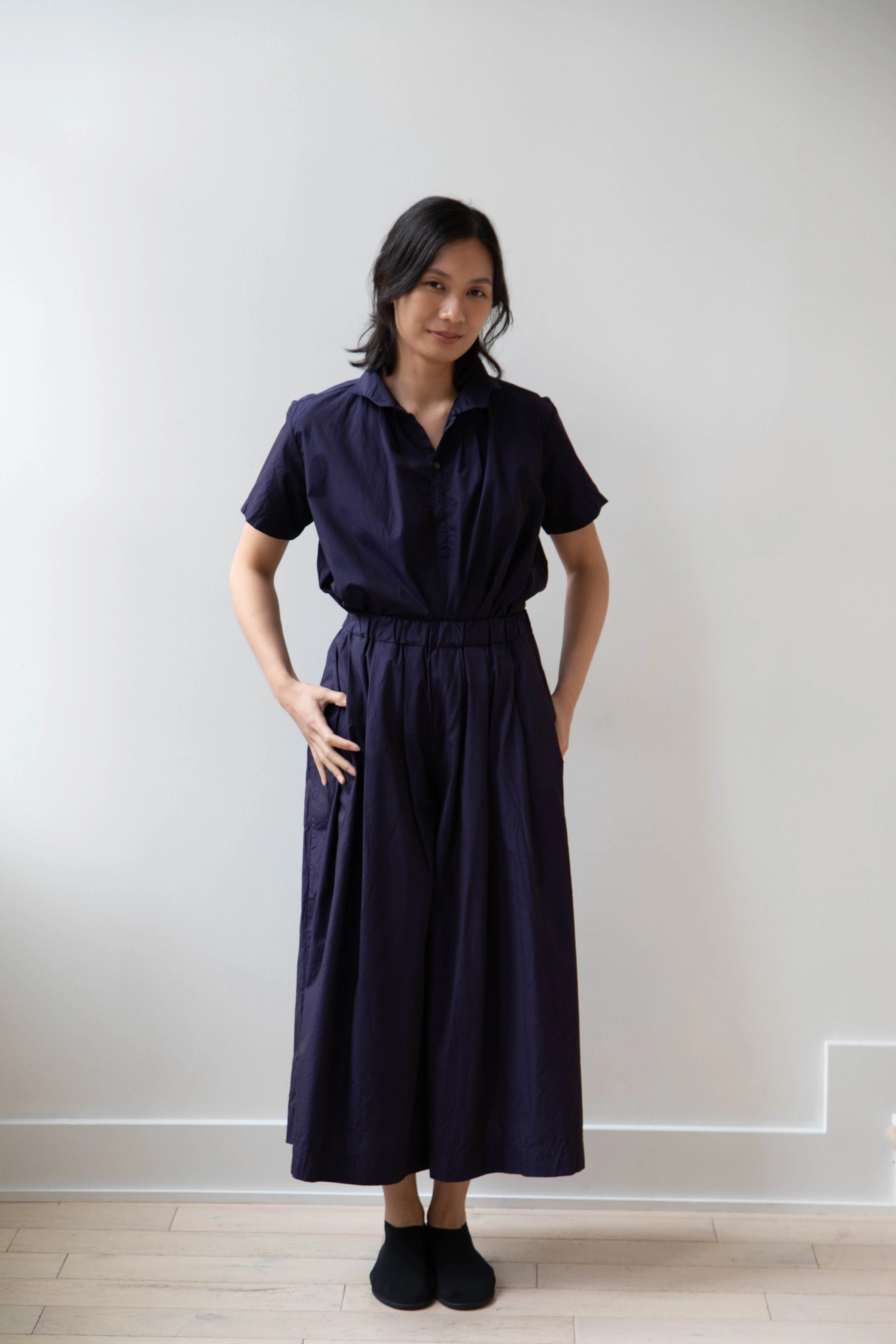Gallego Desportes | Short Sleeve Mini Red Cross Shirt in Navy - Image 23