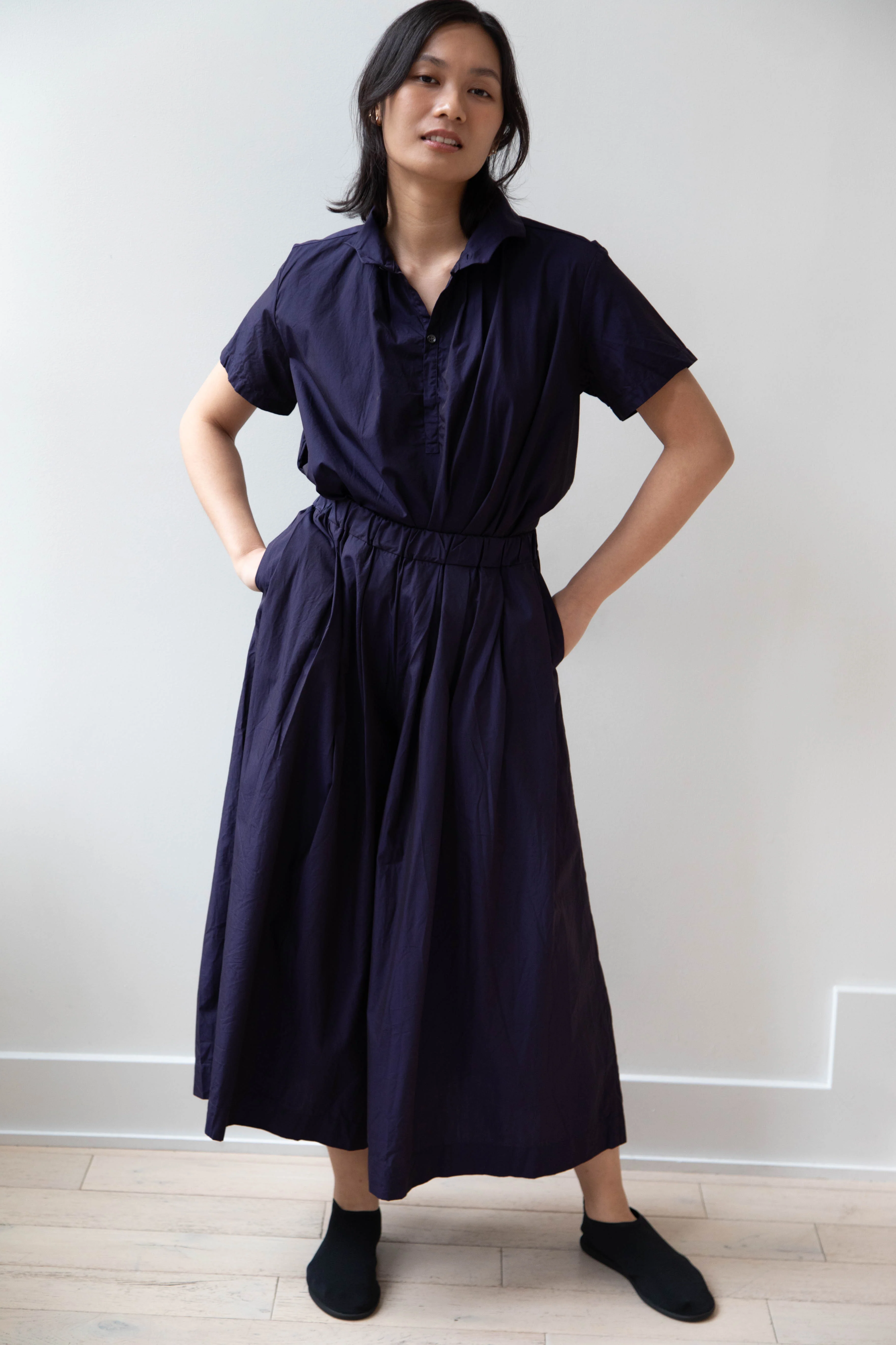 Gallego Desportes | Short Sleeve Mini Red Cross Shirt in Navy - Image 25