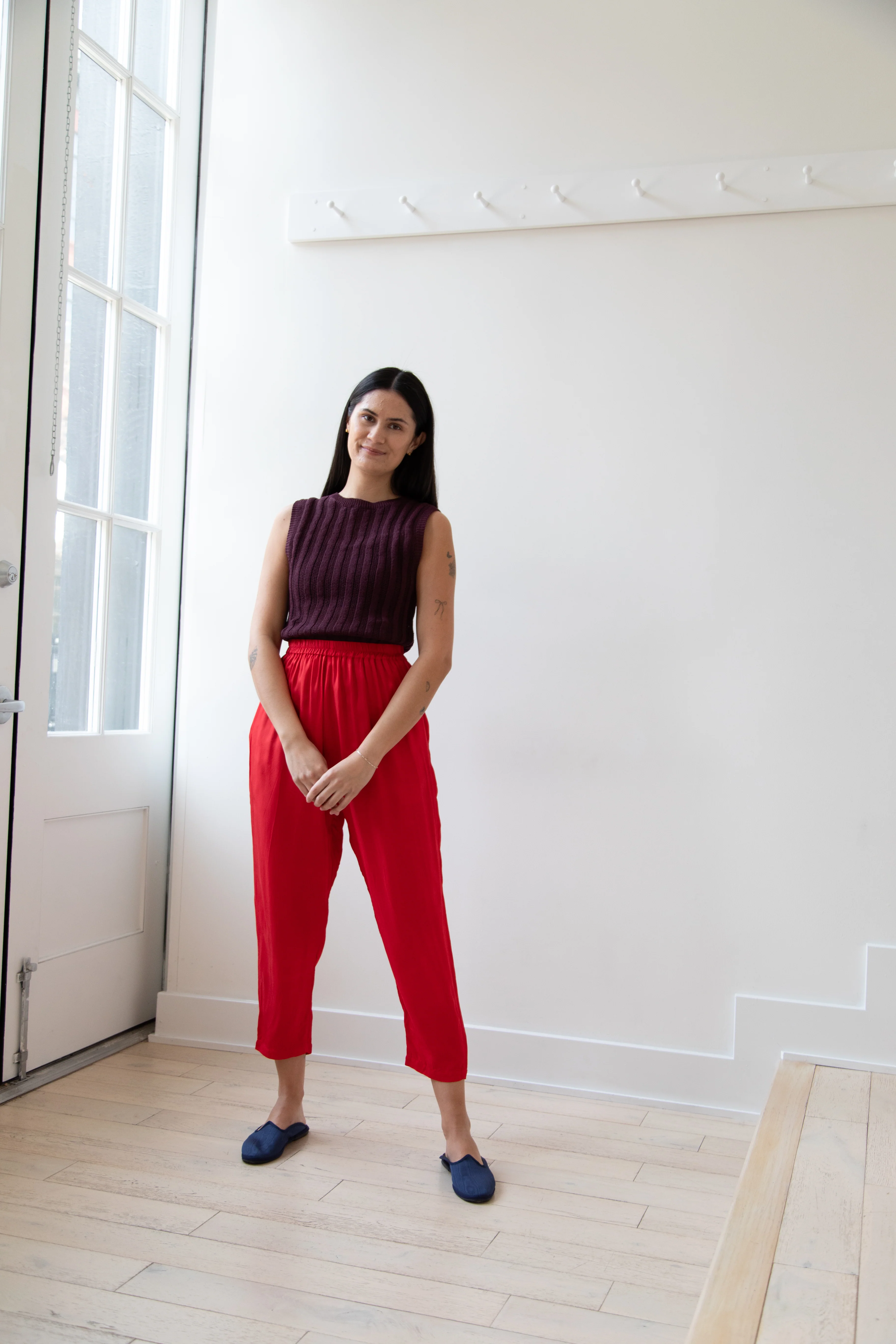 Gallego Desportes | Tapered Trouser in Poppy Twill - Image 12