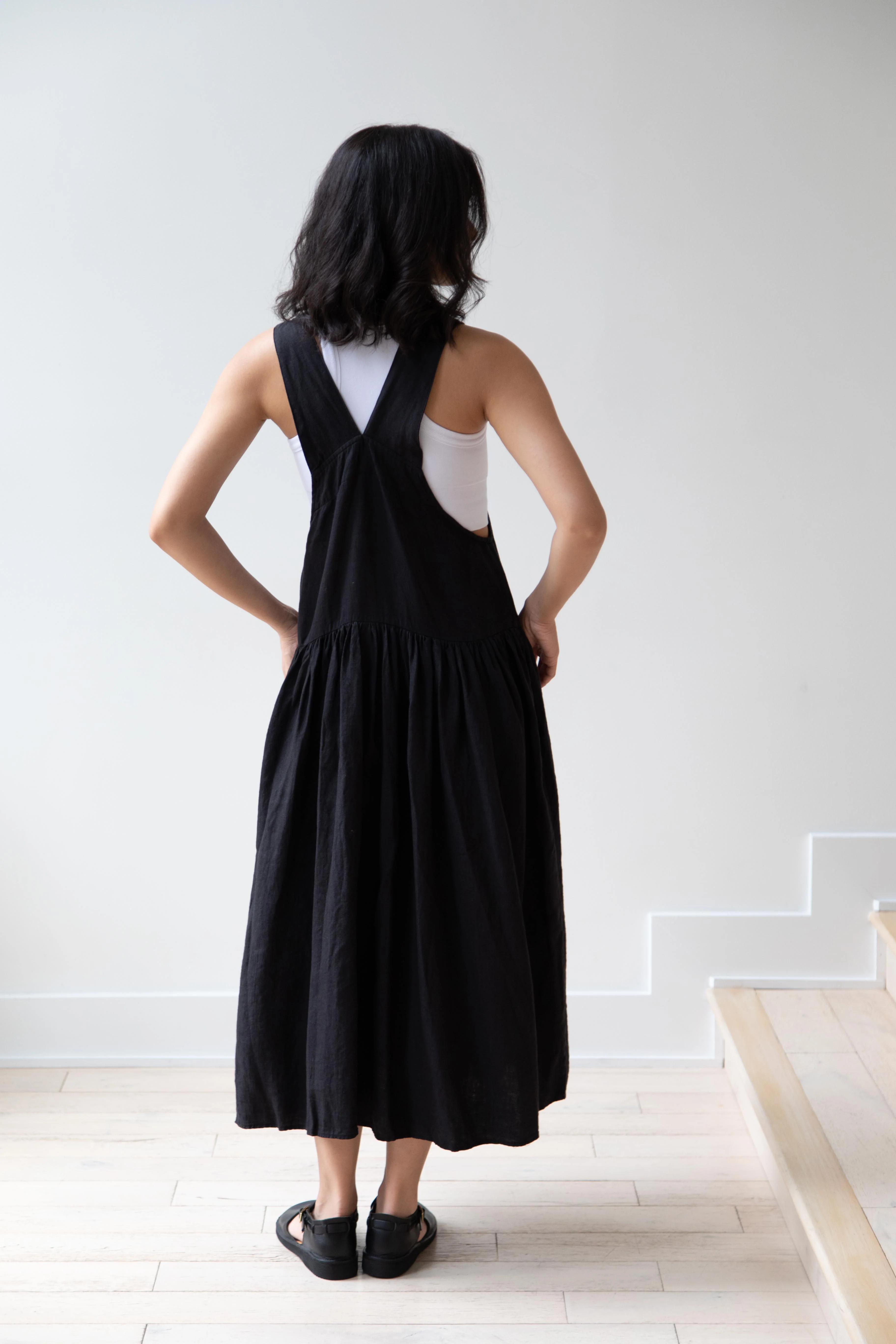 Gauze | Gathered Linen Apron Dress - Image 14