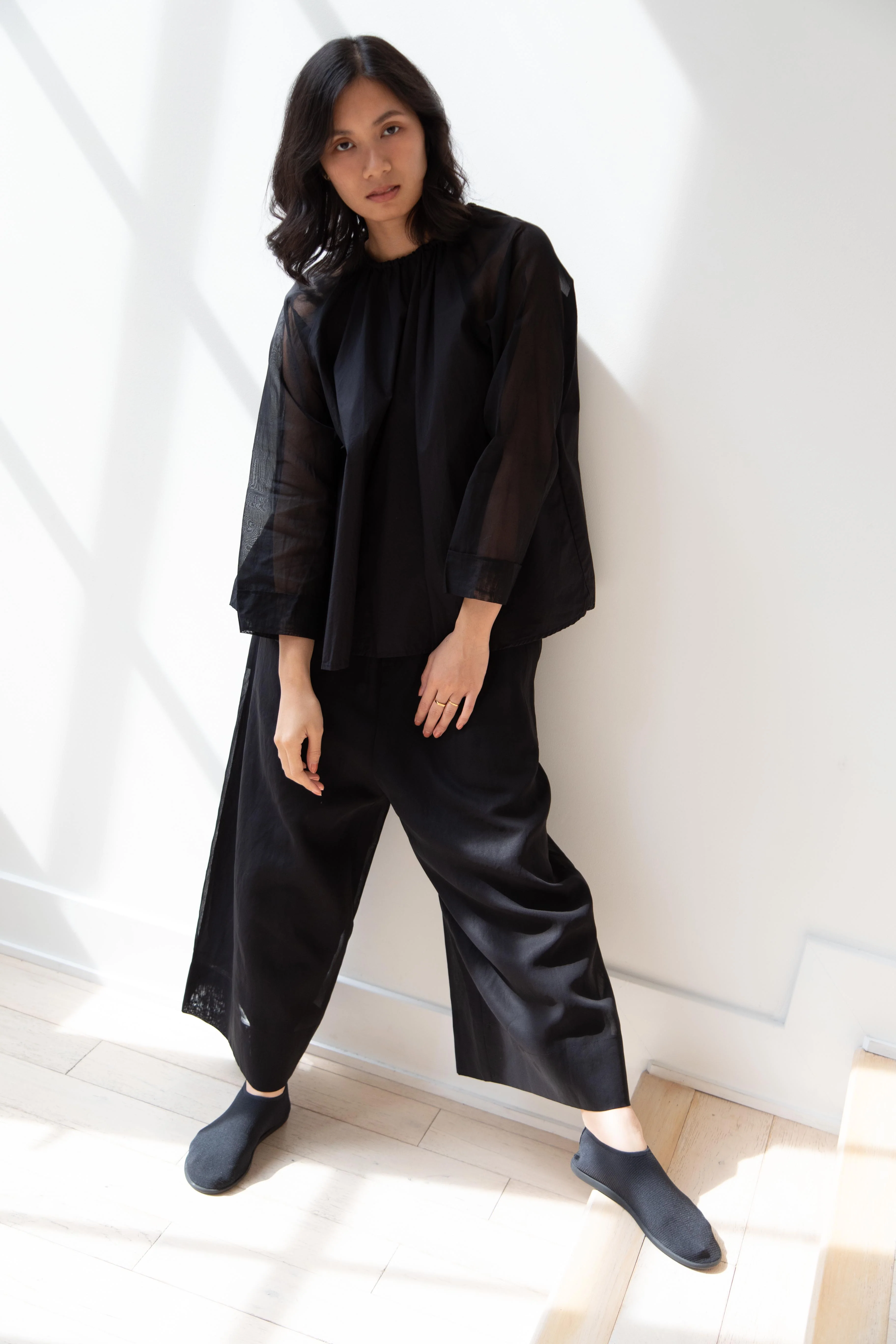 Gauze | Organdy Modernist Blouse in Black - Image 11