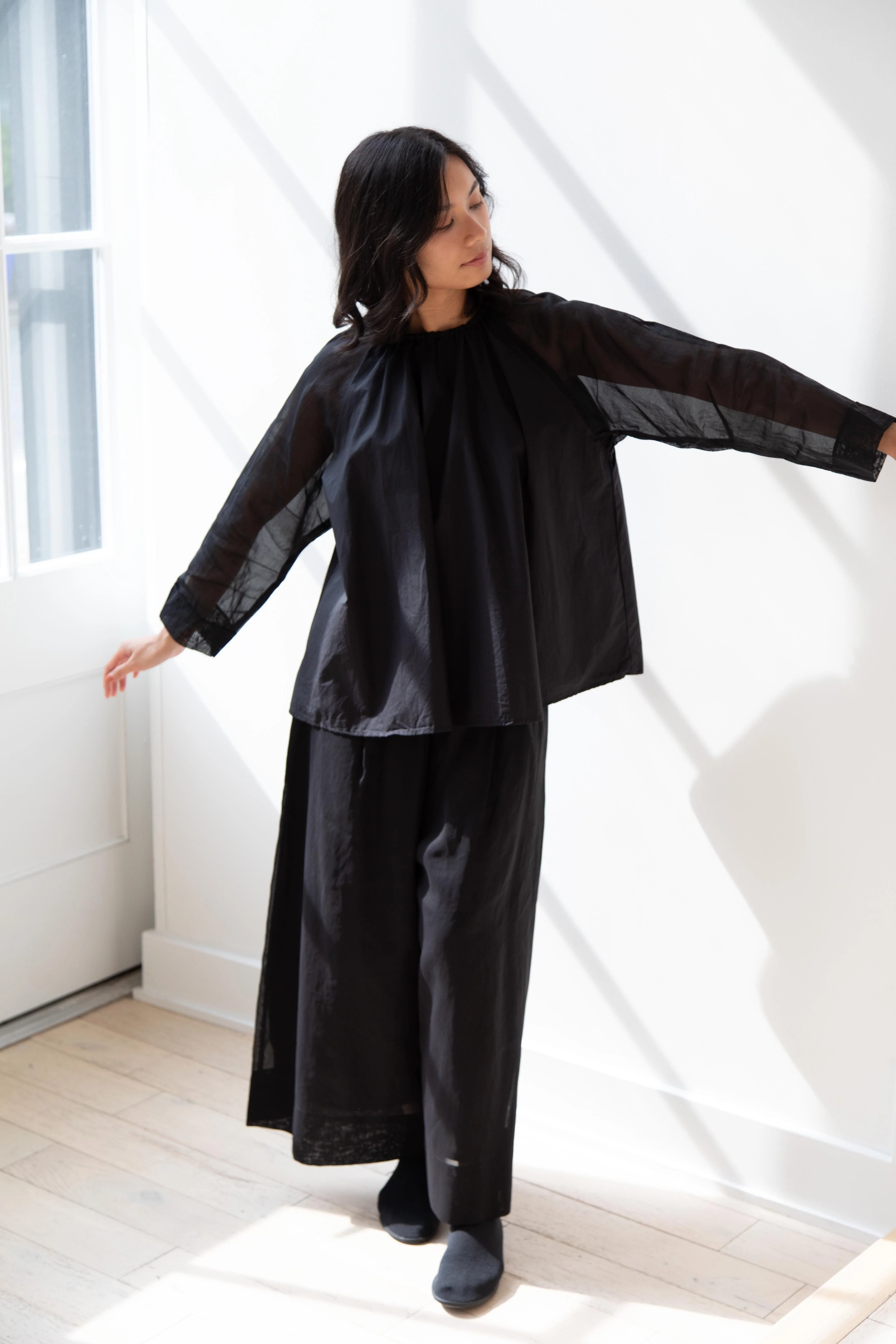Gauze | Organdy Modernist Blouse in Black - Image 28