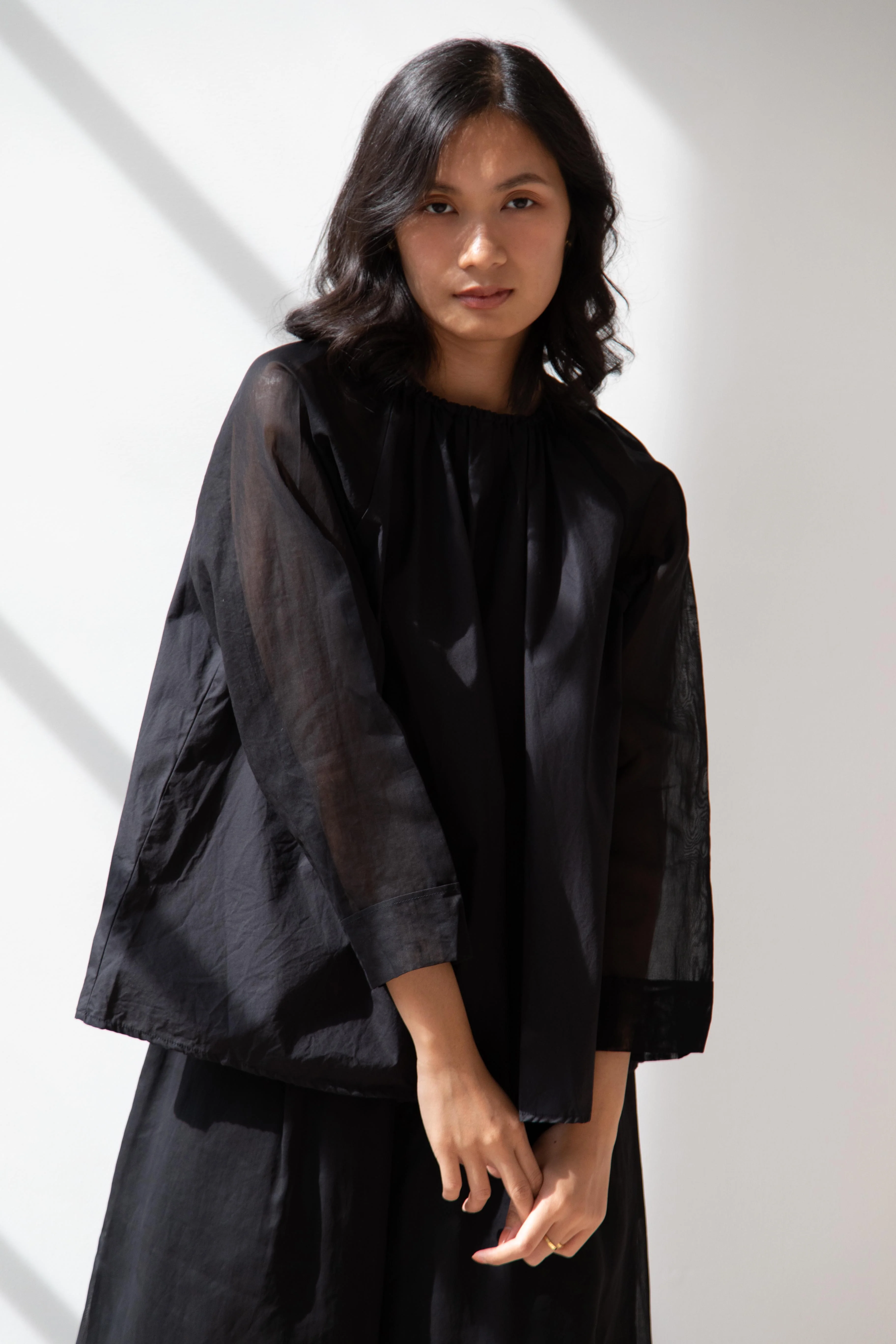 Gauze | Organdy Modernist Blouse in Black - Image 29