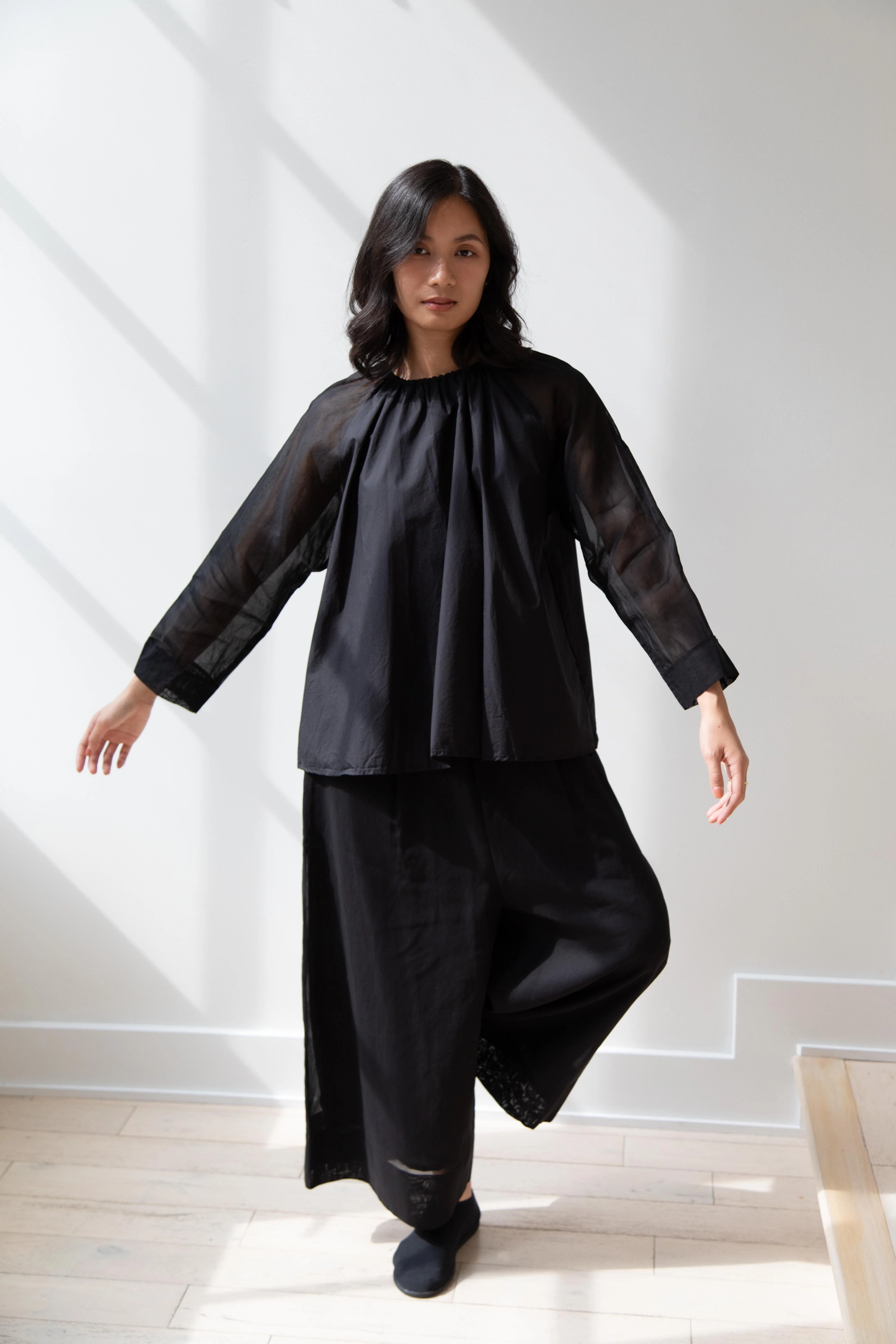 Gauze | Organdy Modernist Blouse in Black - Image 7