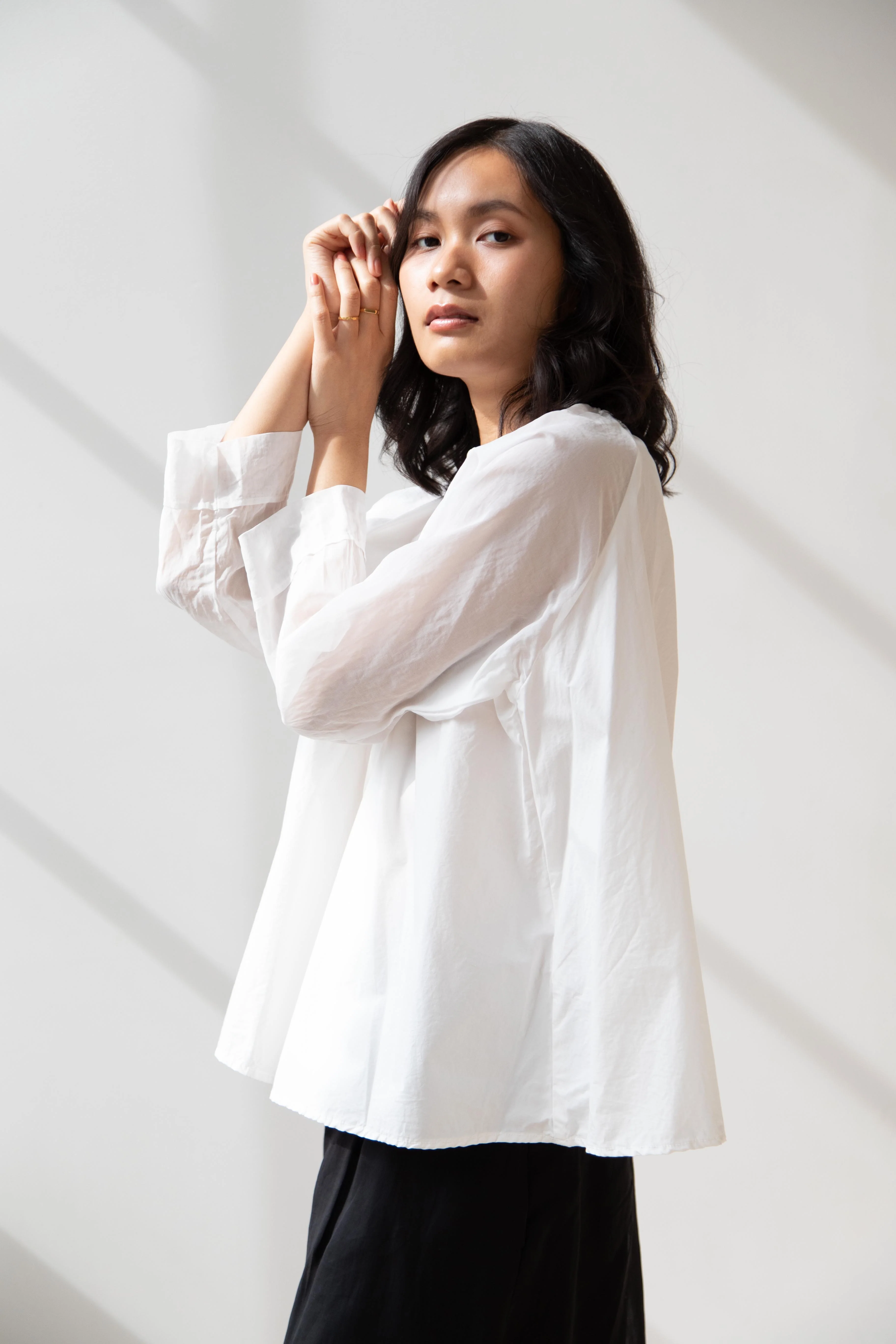 Gauze | Organdy Modernist Blouse in White - Image 20