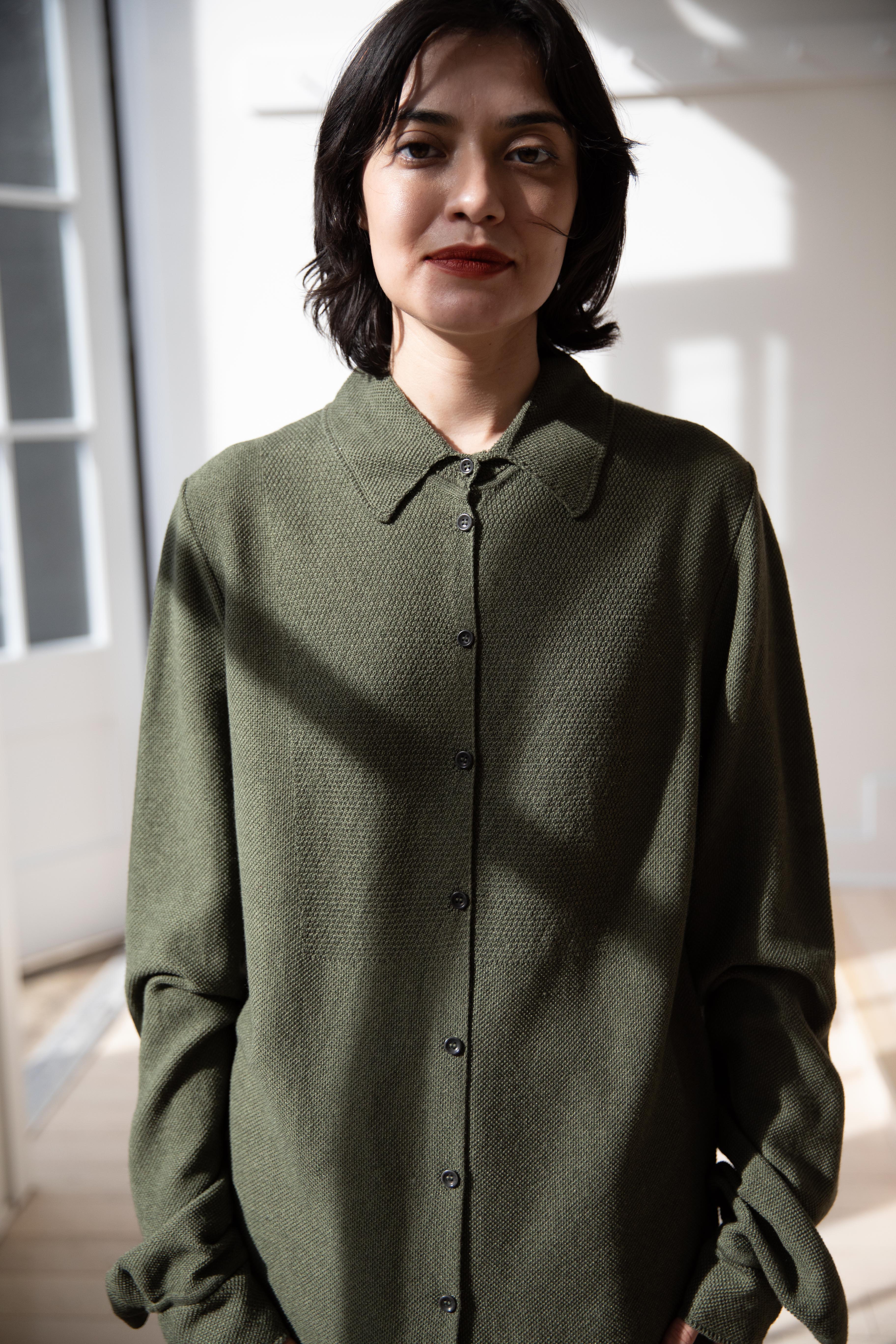 Grey's | Bib Shirt in Sage - Image 3